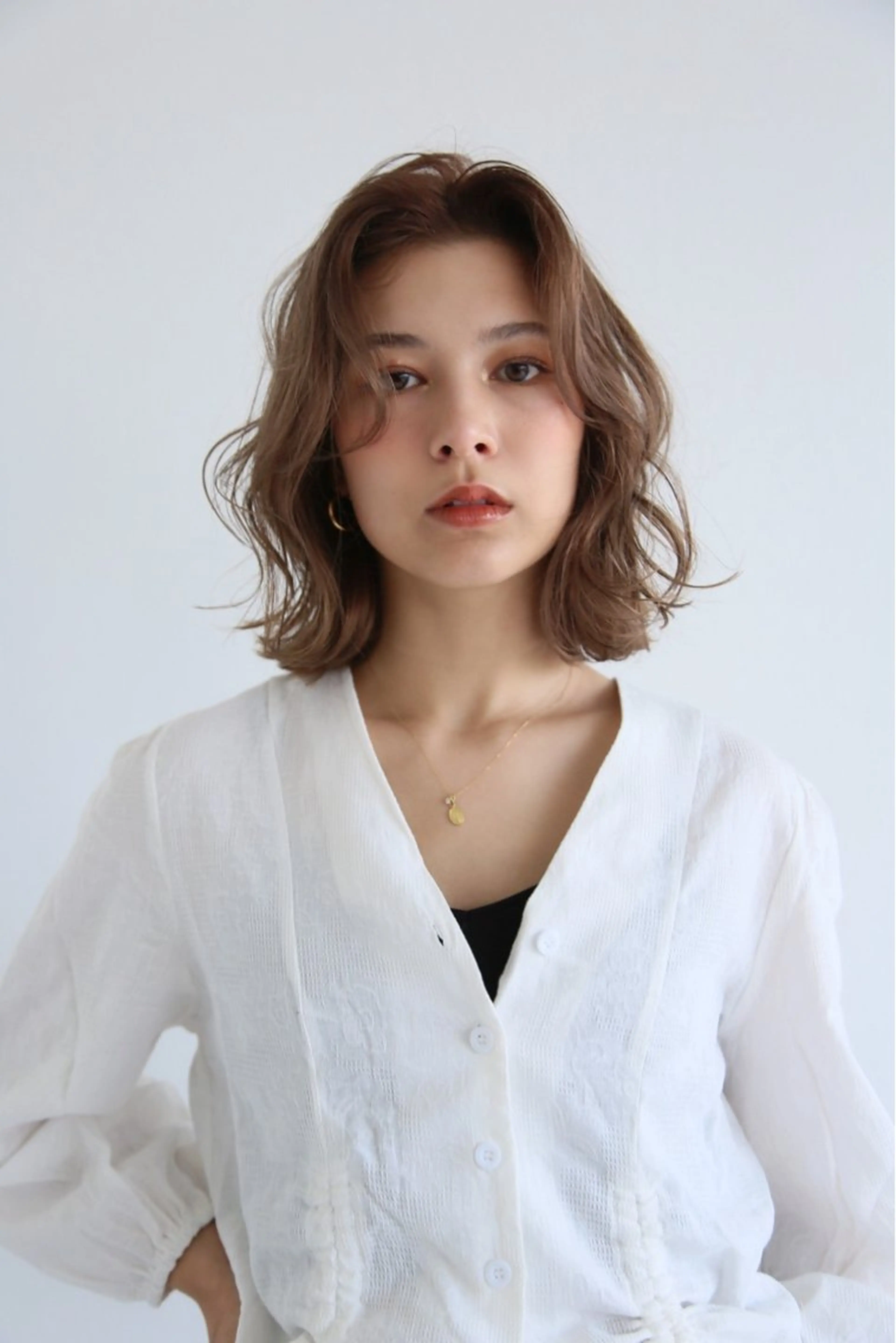 ミディアム パーマ ミディアムパーマ ボブ ナガミネアリサ/ 学芸大学/海外ヘアのヘアスタイル