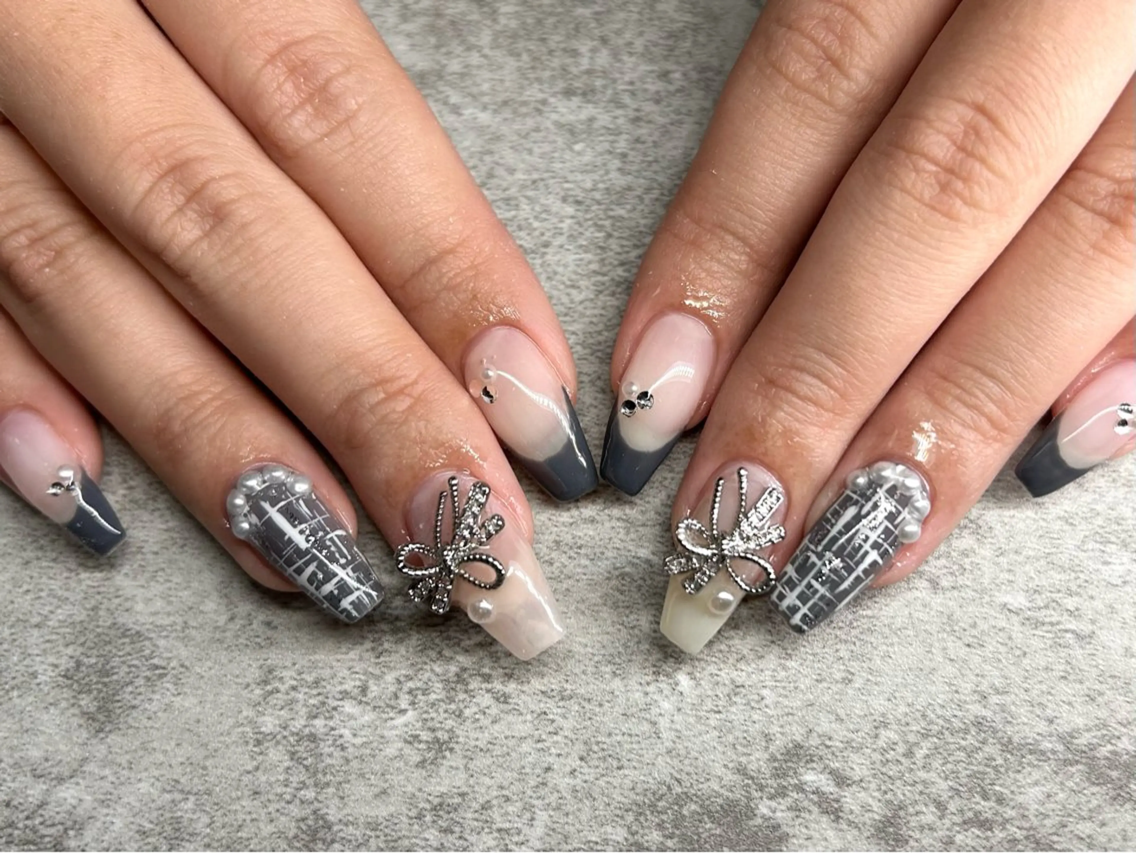 ネイル リボン ハンドネイル MiiTow nailのネイルデザイン