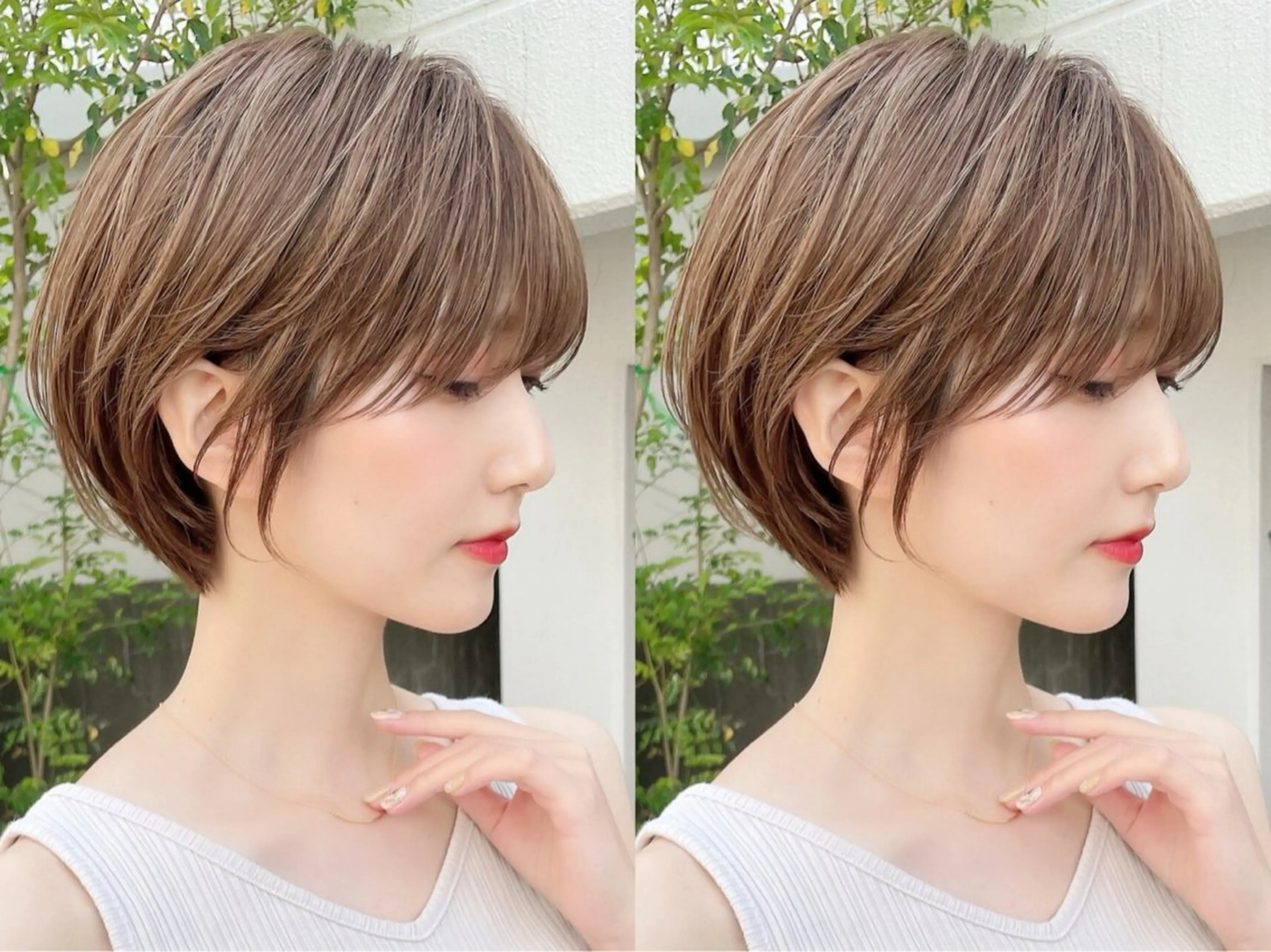 ショート カット トリートメント じょー／ボブ カット/白髪ぼかしのヘアスタイル