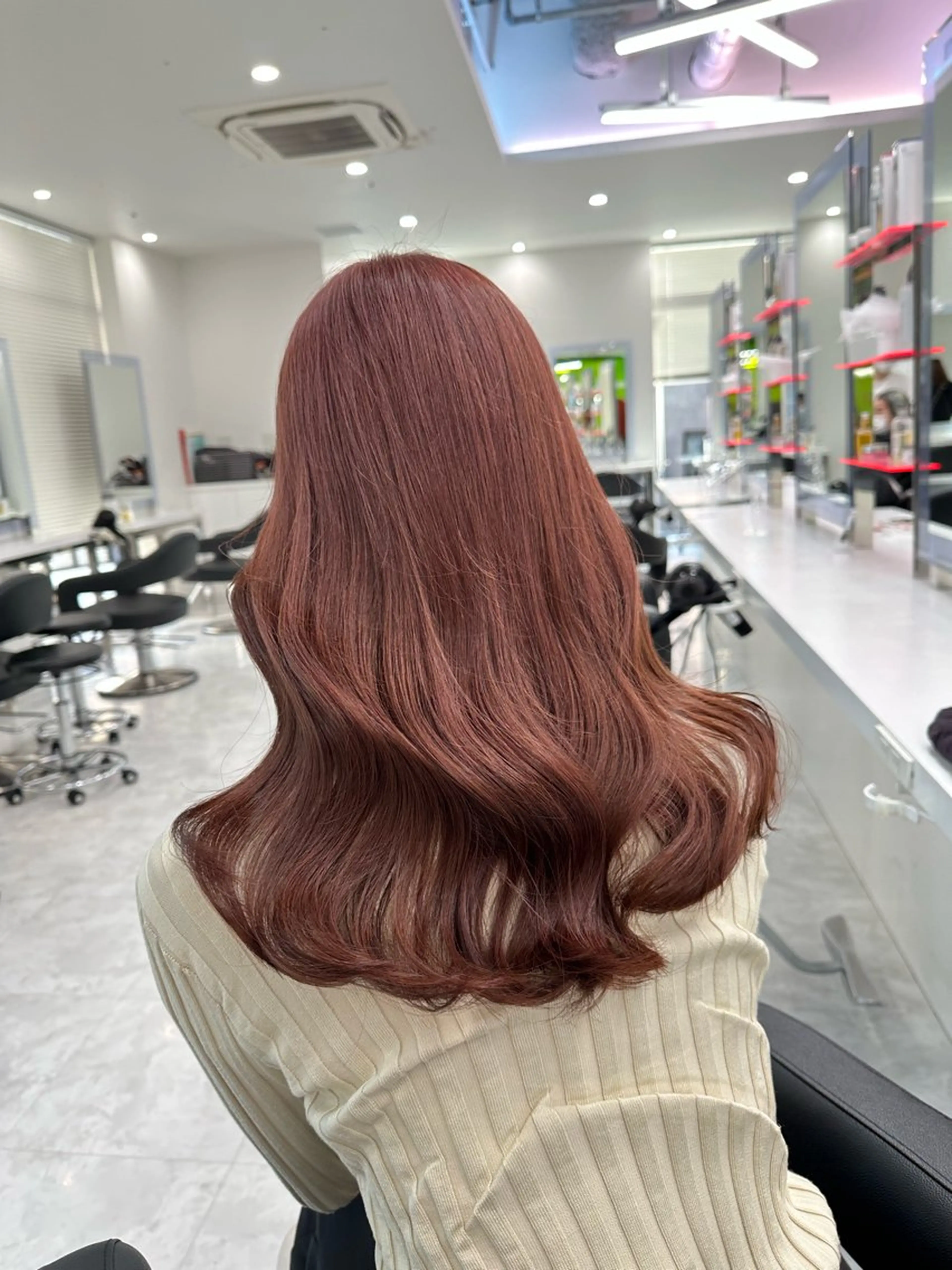 ロング カラー レッドカラー ブリーチなし特化 美容師💖SAE💖のヘアスタイル