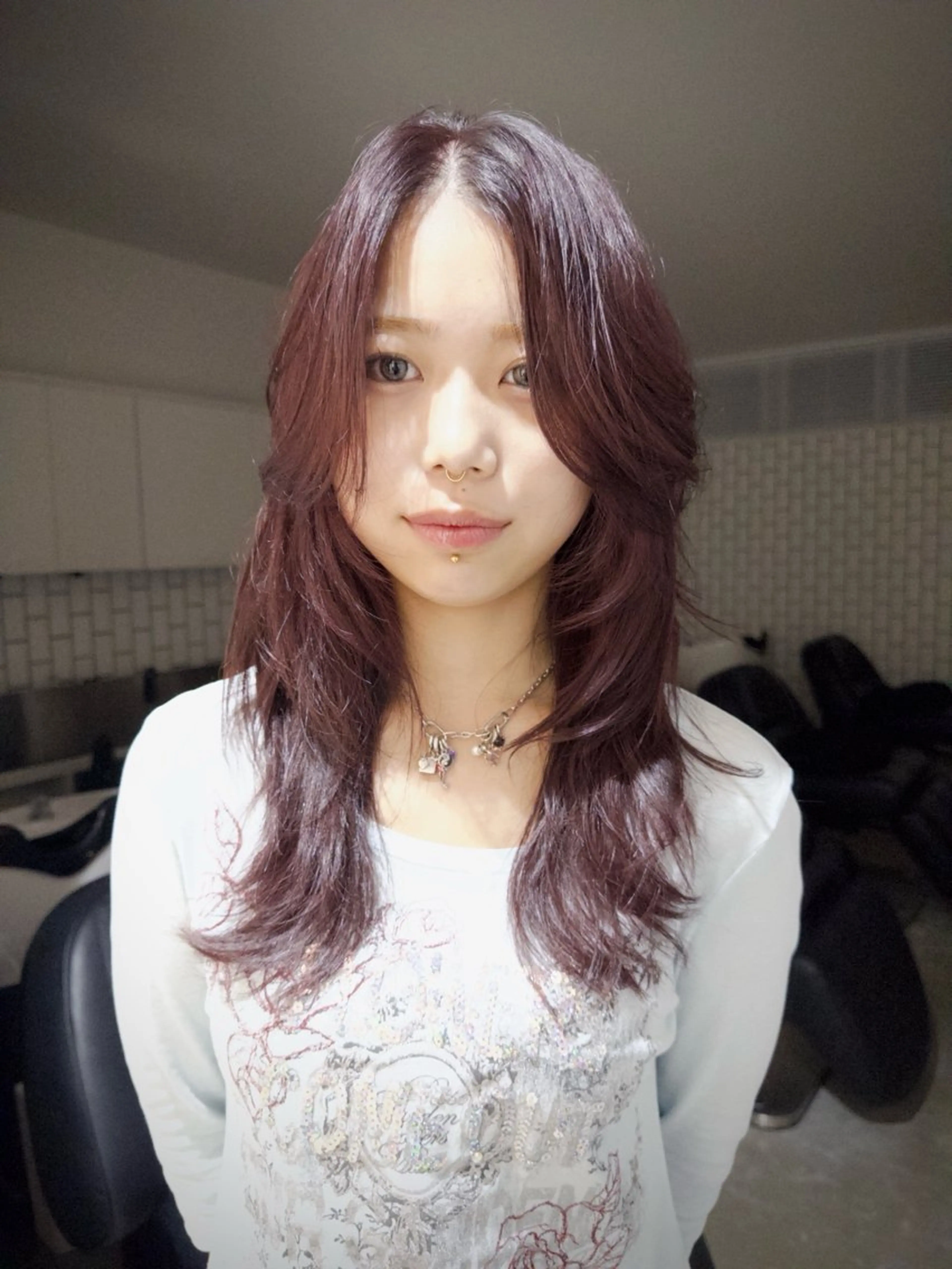 ロング カラー カット ヘアカラー HAFU itsukiのヘアスタイル