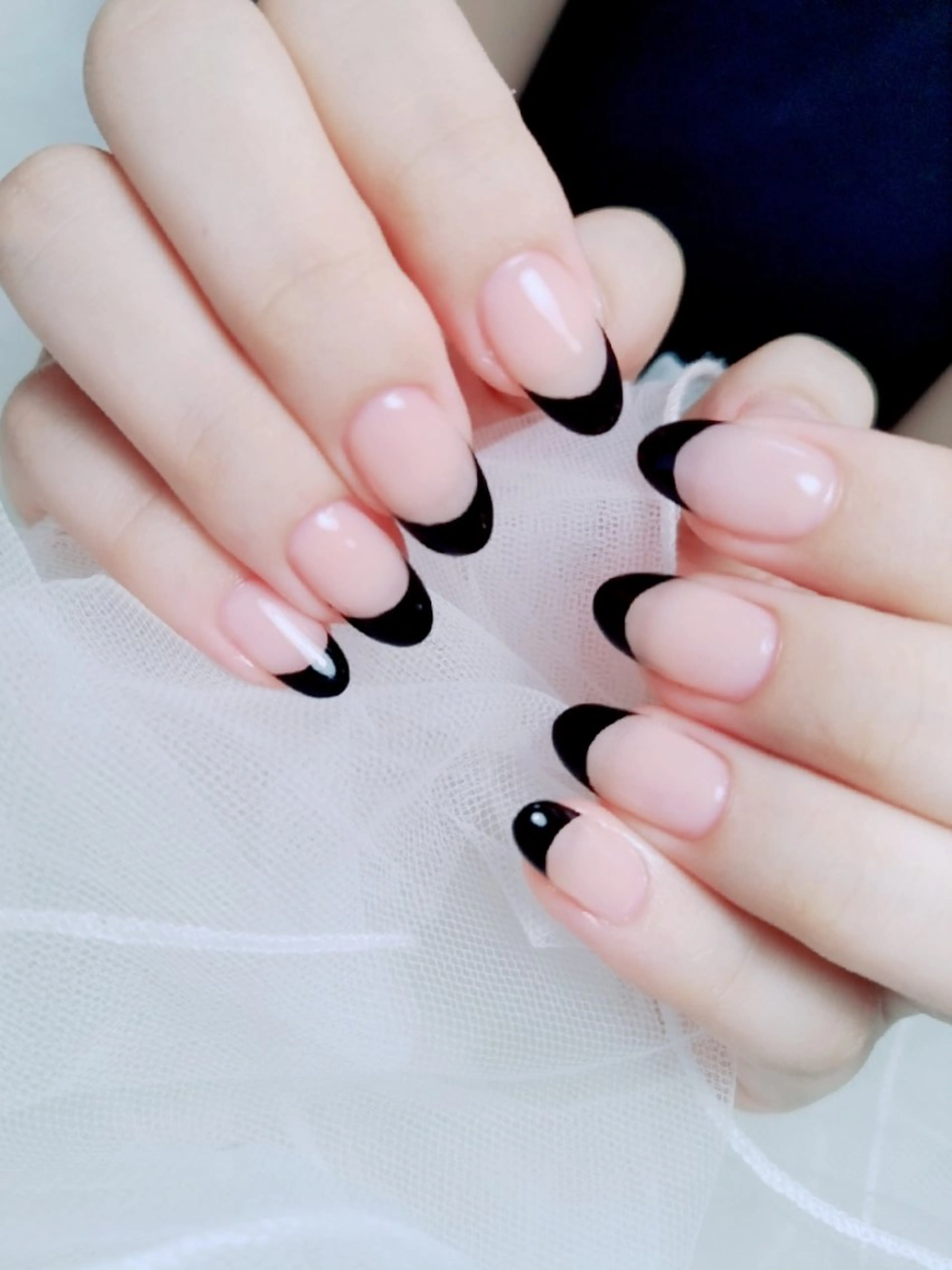 minimo限定🌼🌼美フォルム🌼単色フレンチ(オフ込)🌼(ハードジェル、立体パーツ、長さ出しのオフ+500円)の写真