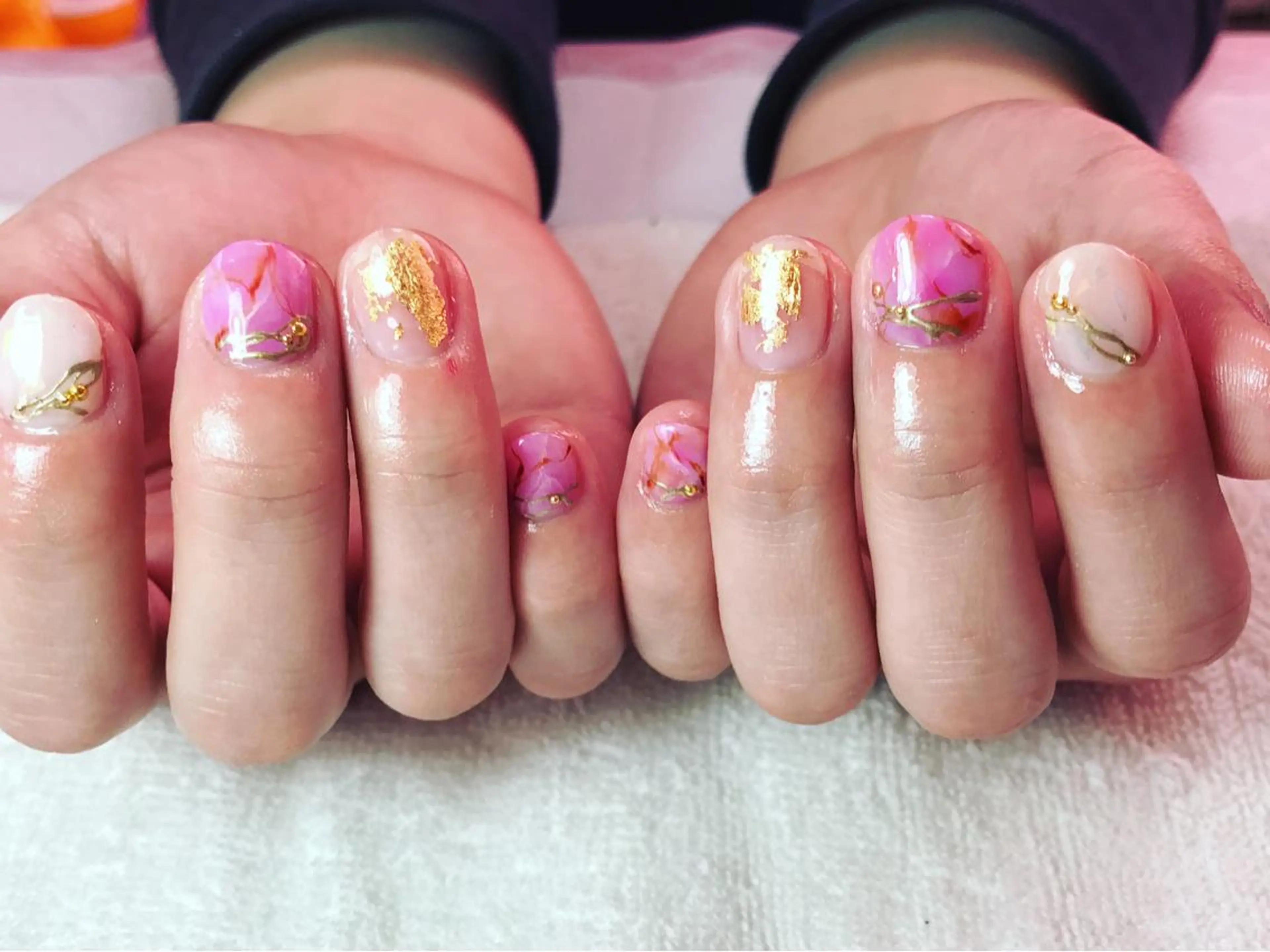 ネイル 大理石ネイル(マーブル) ショートネイル Era nailのネイルデザイン