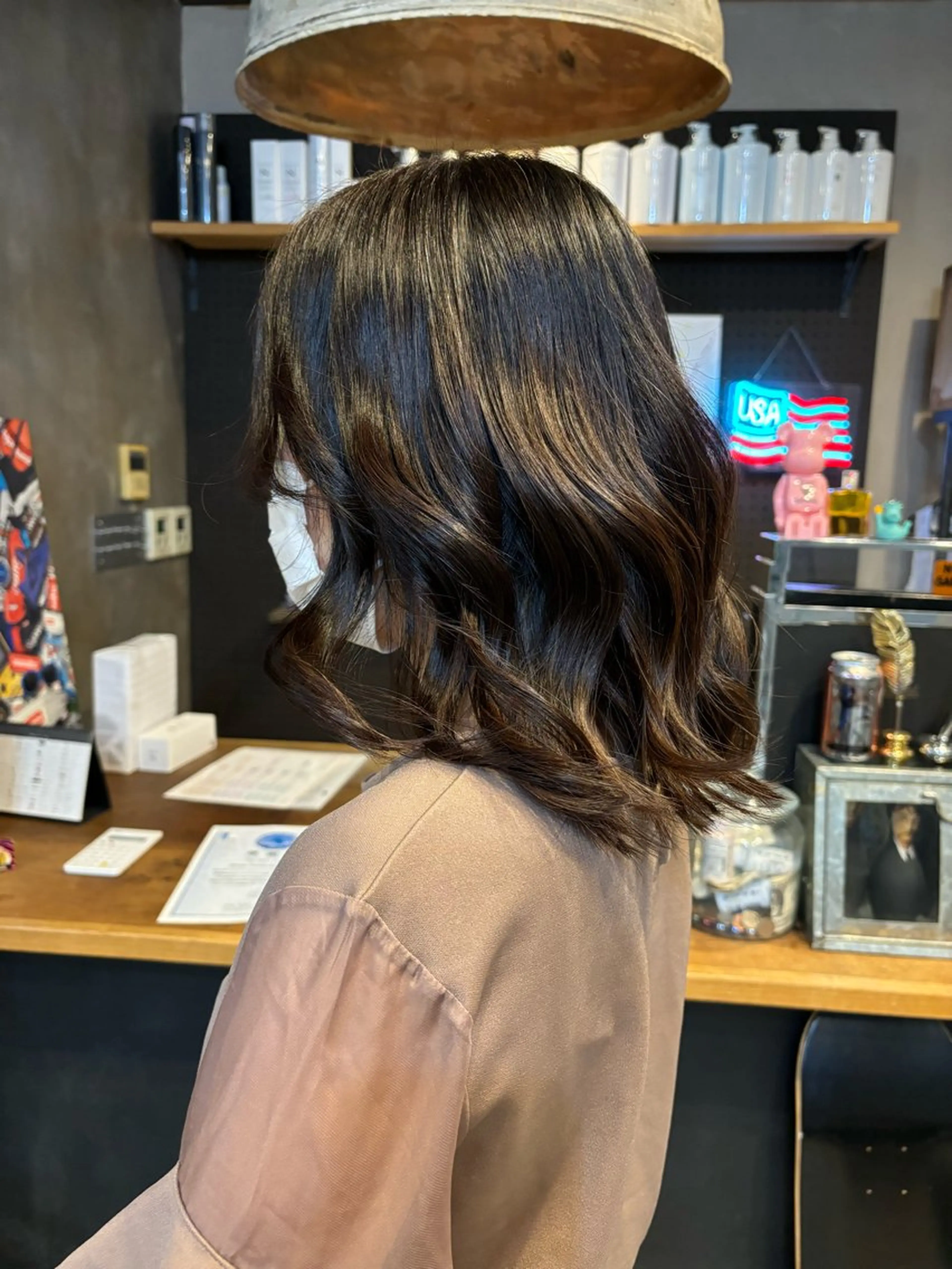 セミロング ボブ 田中 綾乃のヘアスタイル