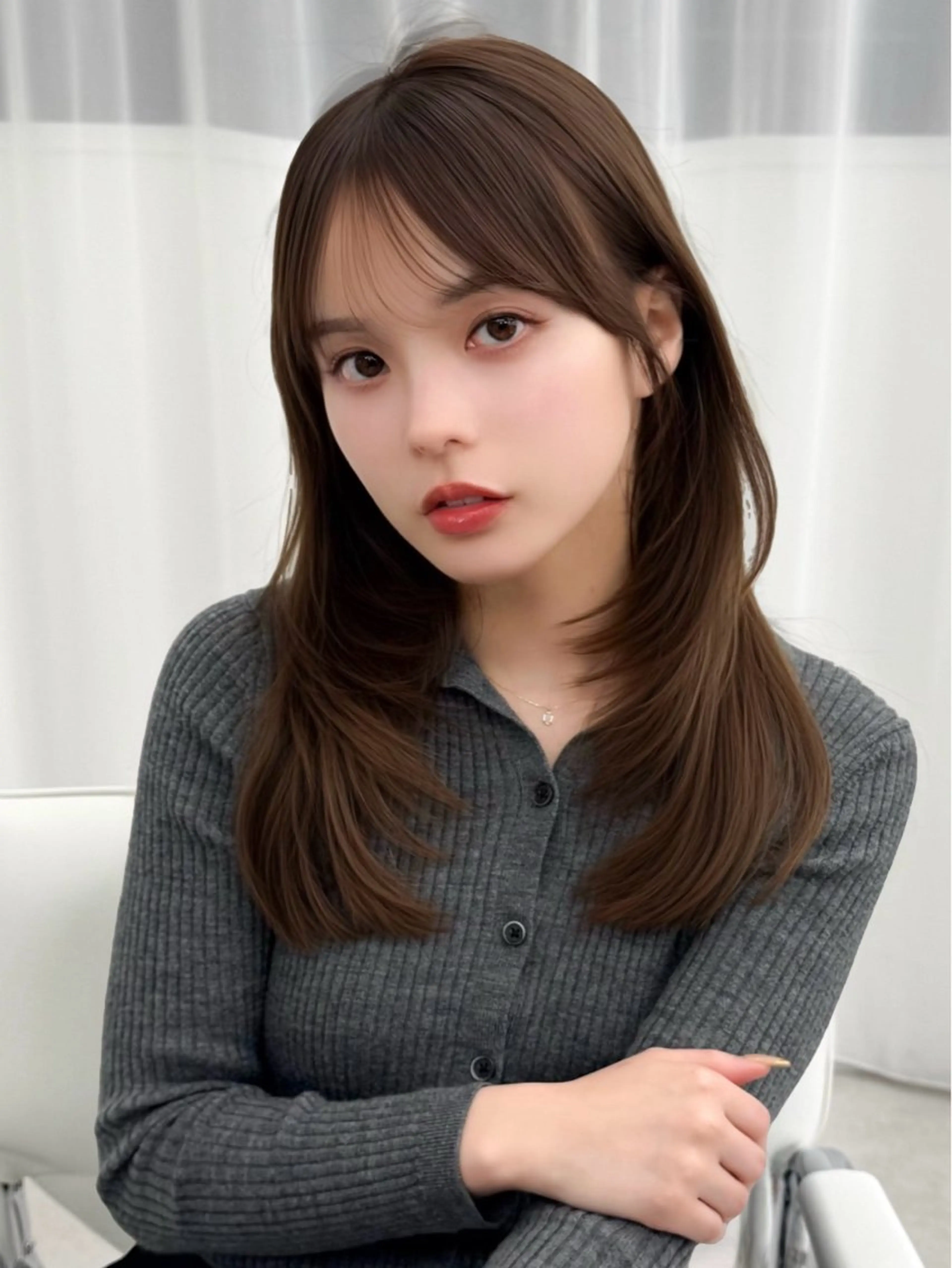 ミディアム カラー ヘアアレンジ カット ヘアカラー トリートメント 顔周り&ミディアム 特化/池袋/kokiのヘアスタイル