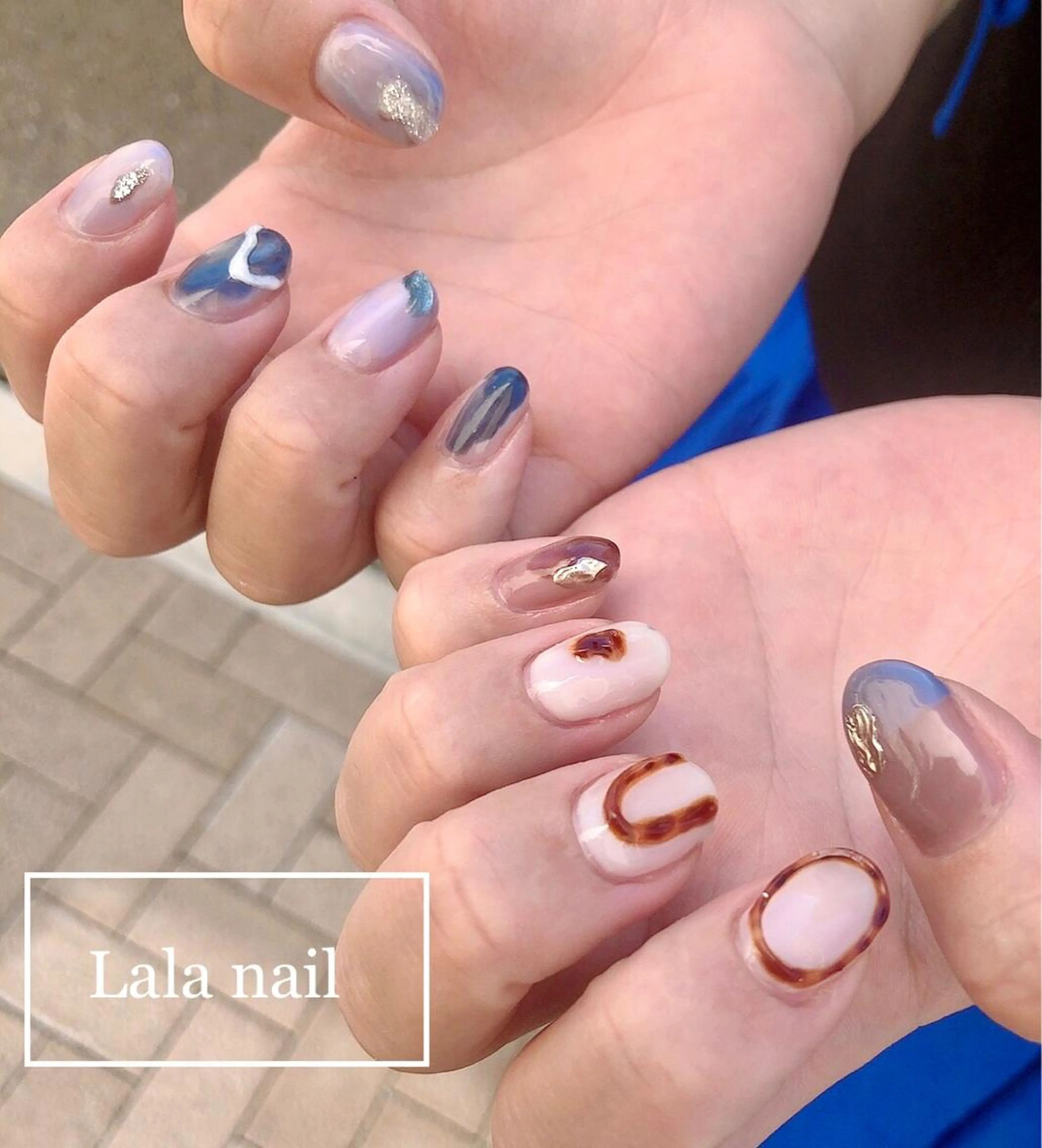 ネイル ニュアンスネイル ショートネイル 冬ネイル Lala nailのネイルデザイン