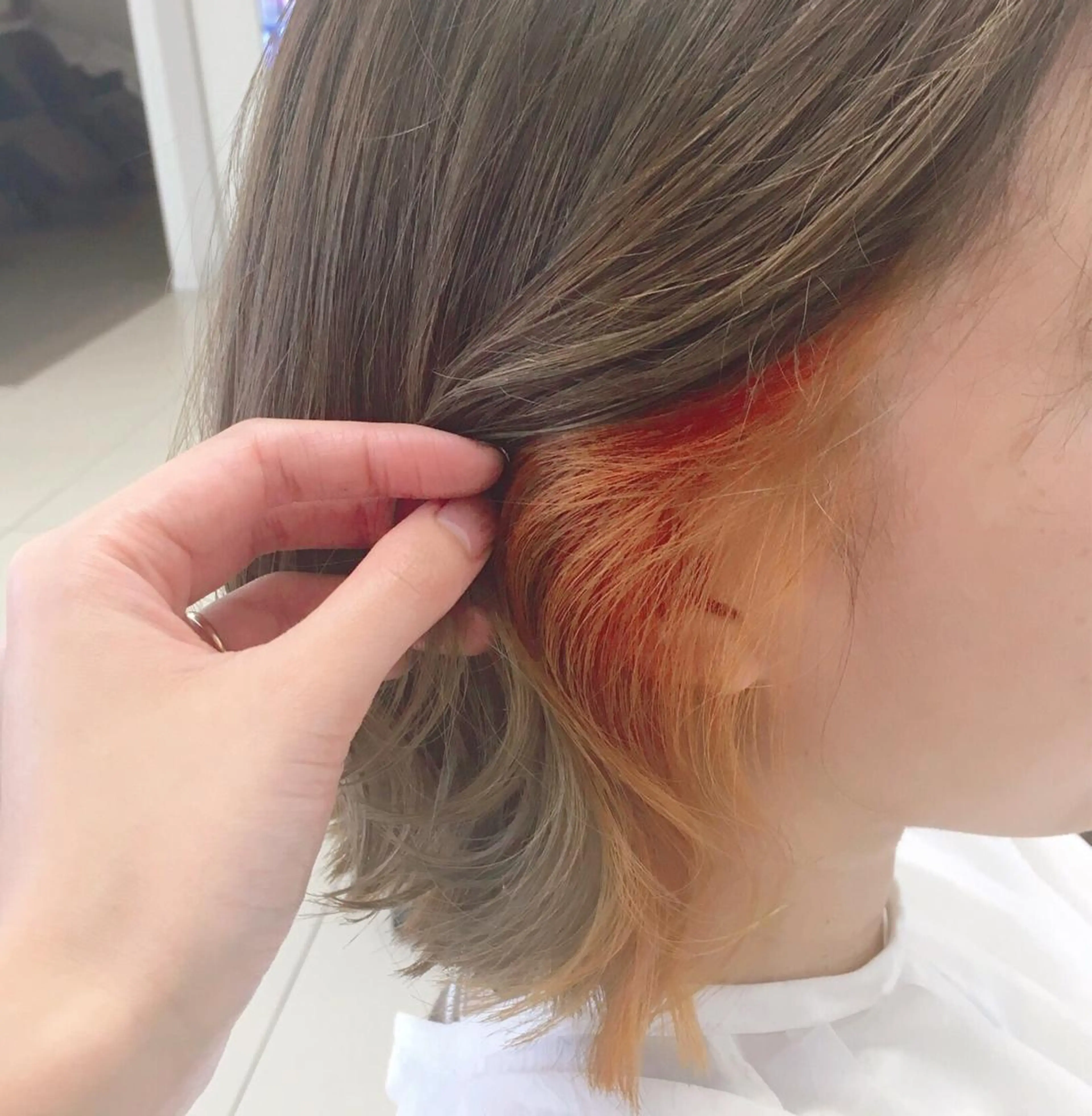 ショート カラー パーマ ヘアアレンジ インナーカラー 大人可愛いをご提案✨ 宮崎　雅美のヘアスタイル