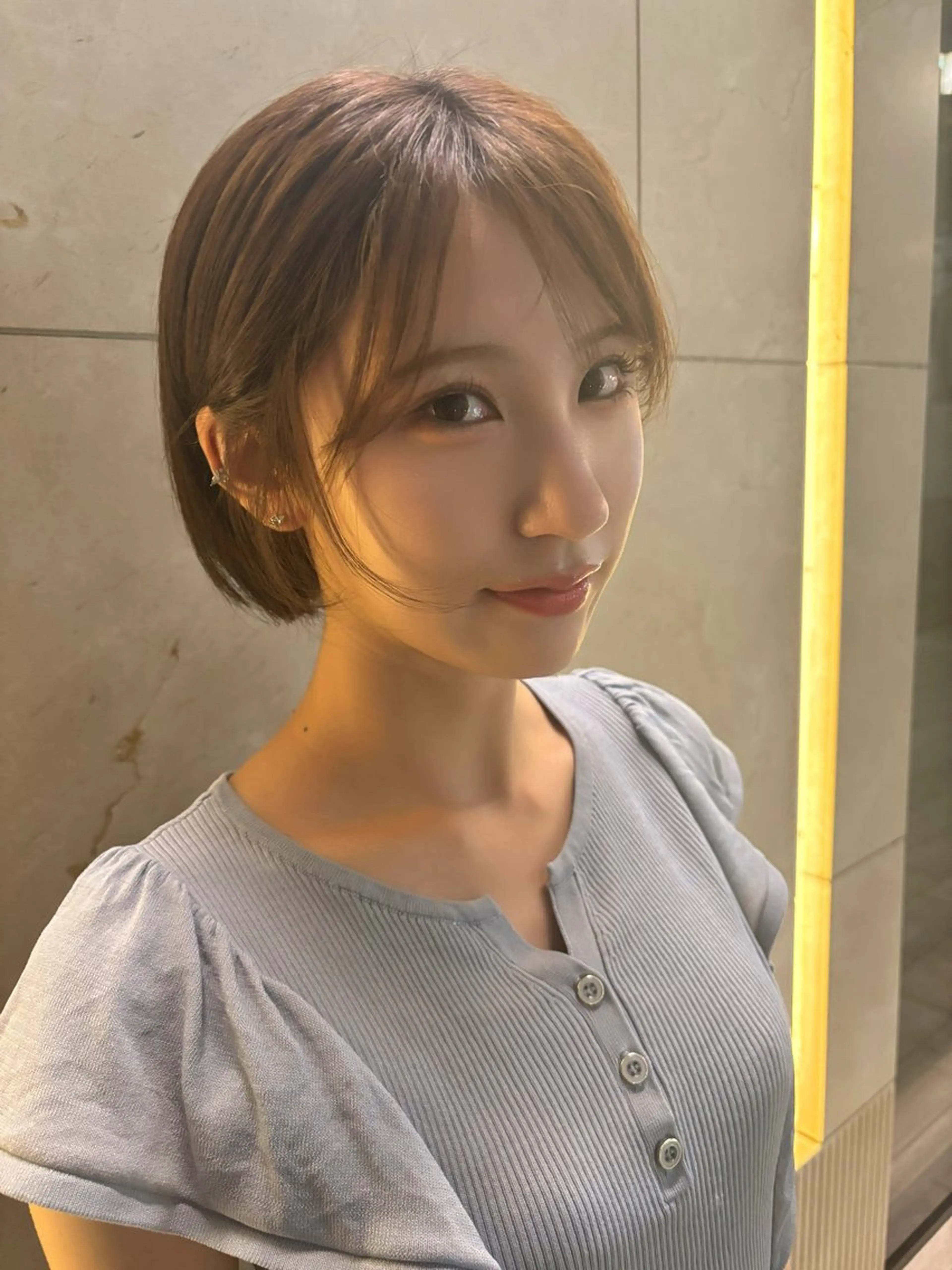 ショート カラー パーマ ヘアアレンジ ボブ カット ヘアカラー トリートメント VIVIE【ヴィヴィ】所属・髪質改善/韓国風 レイヤー/田村祐樹のヘアスタイル