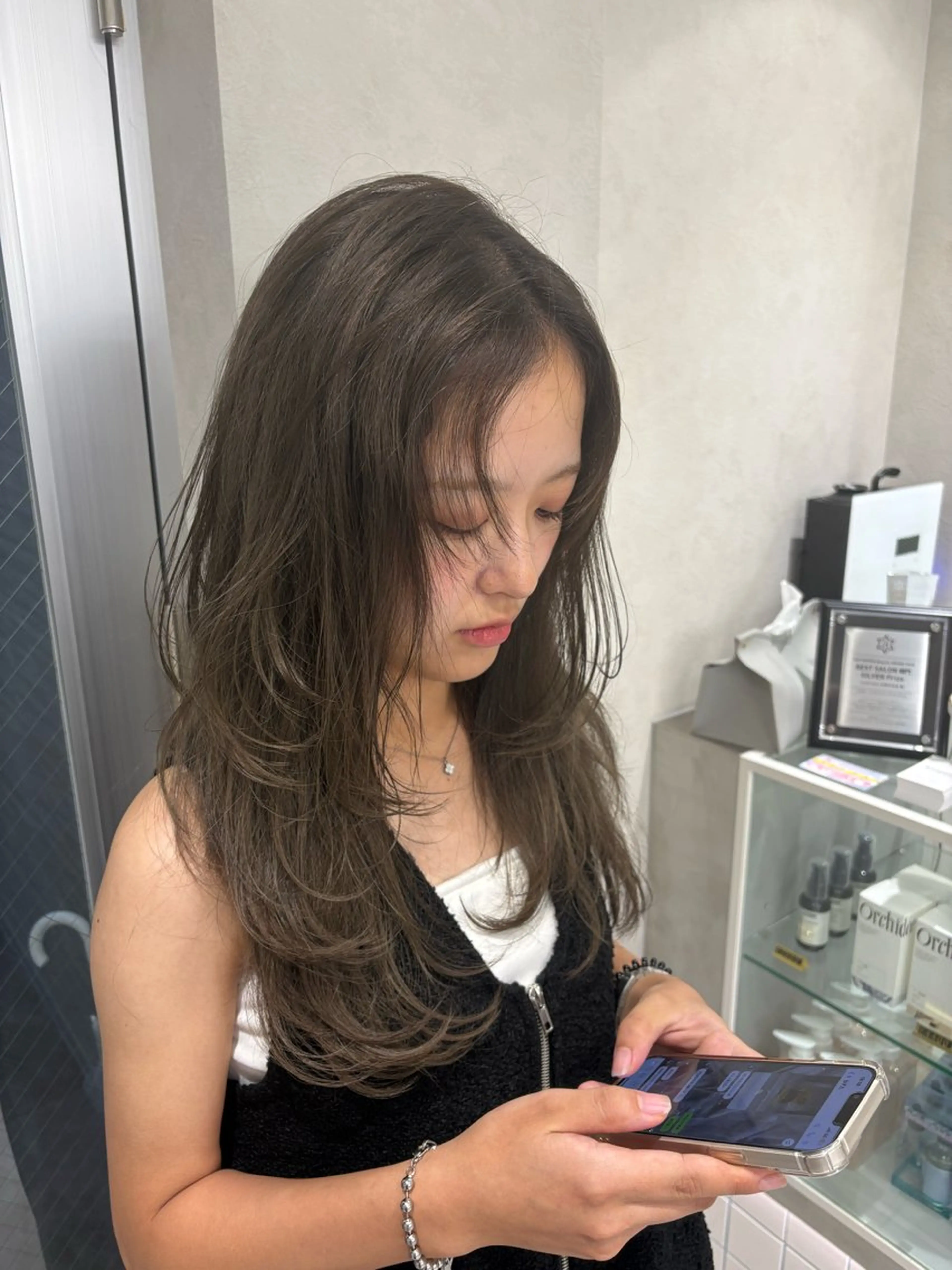 ロング ハッシュカット ハイレイヤー 韓国風ヘア レイヤーカット Yuta✂︎ 韓国レイヤー🪽のヘアスタイル