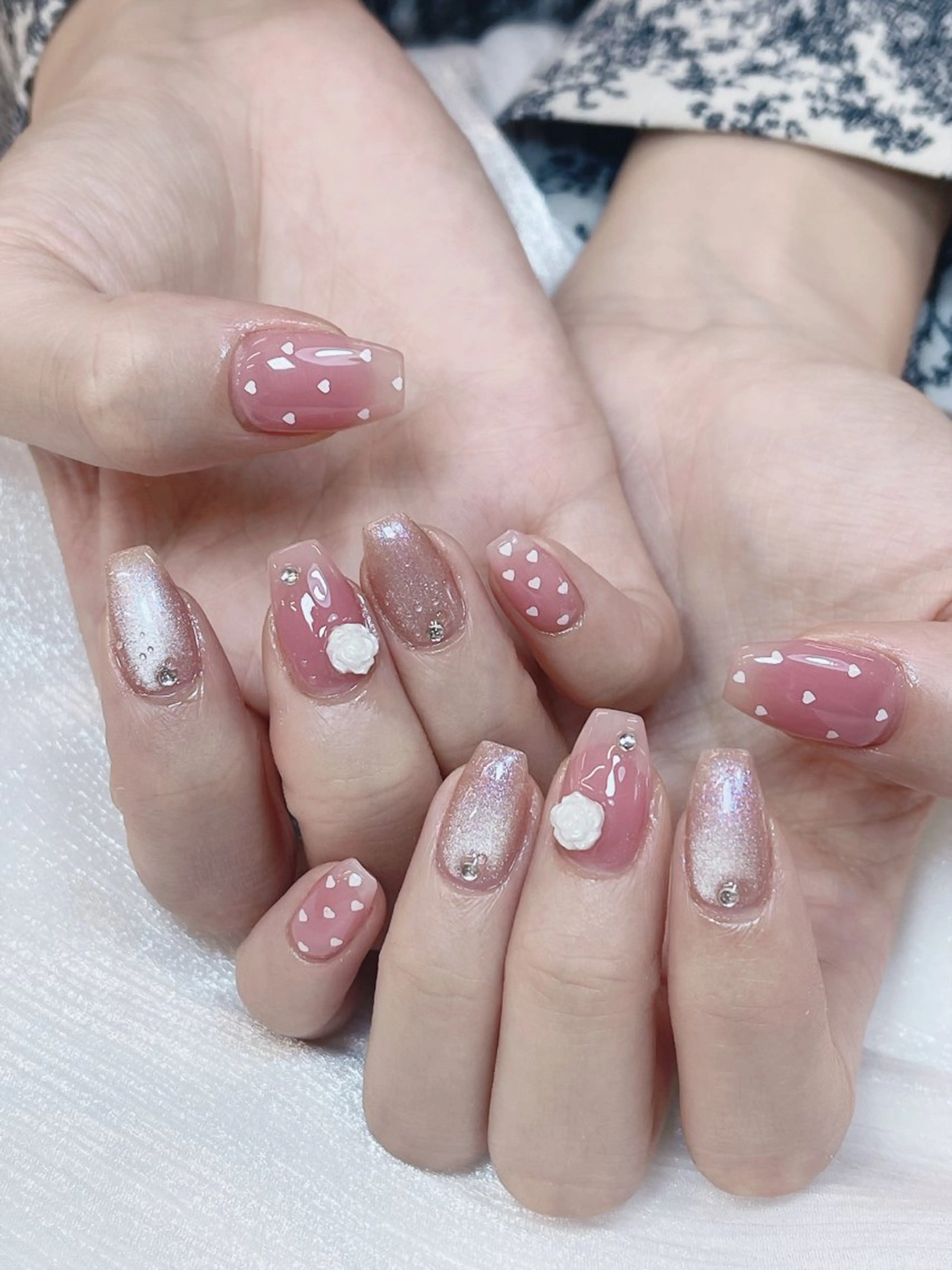 ネイル チークネイル 成人式 フレンチネイル グラデーション 氷ネイル・うるうるネイル ハンドネイル DUO   MI nail salonのネイルデザイン