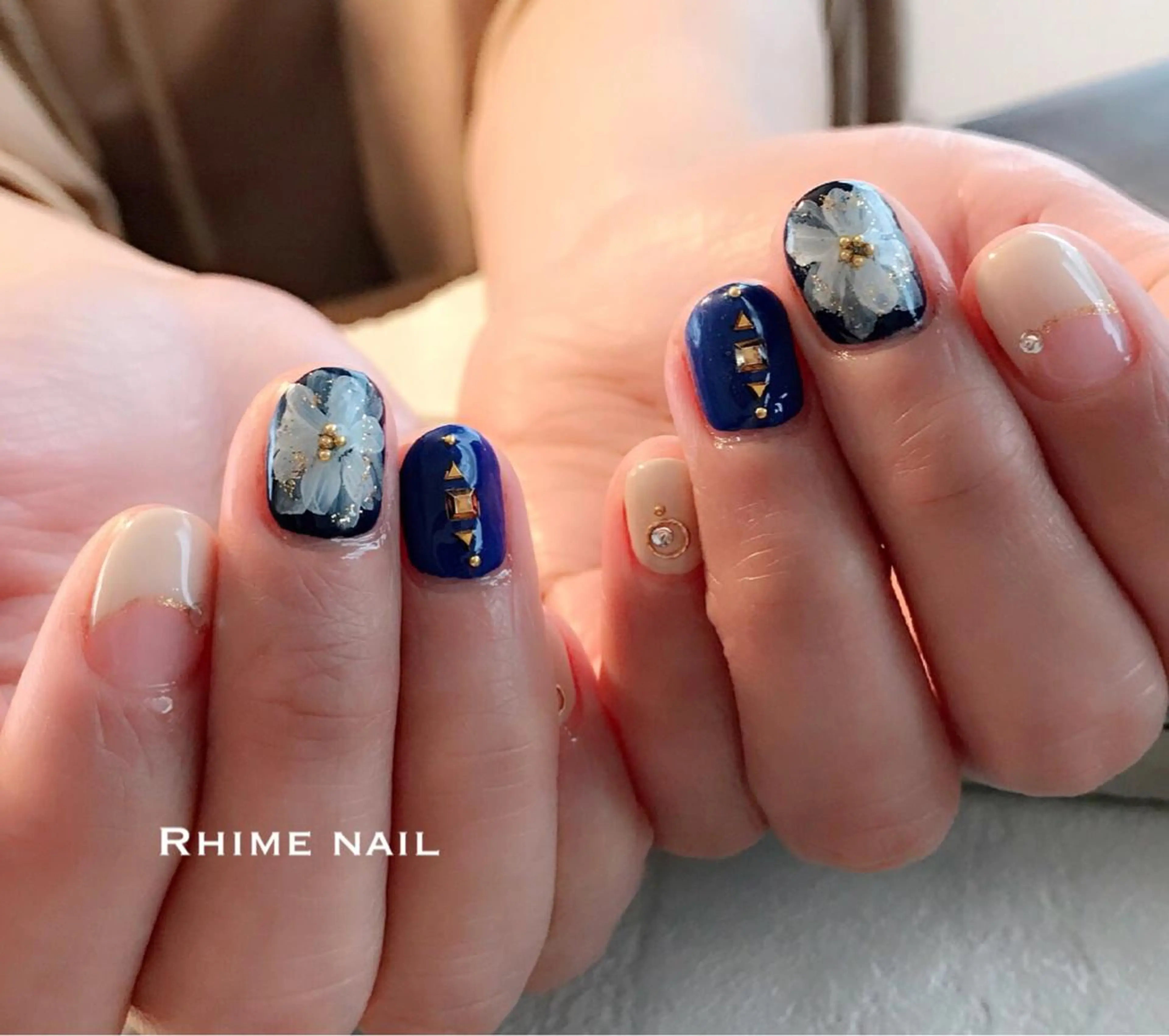ネイル フラワーネイル 春ネイル Rhime nail ライムネイルのネイルデザイン