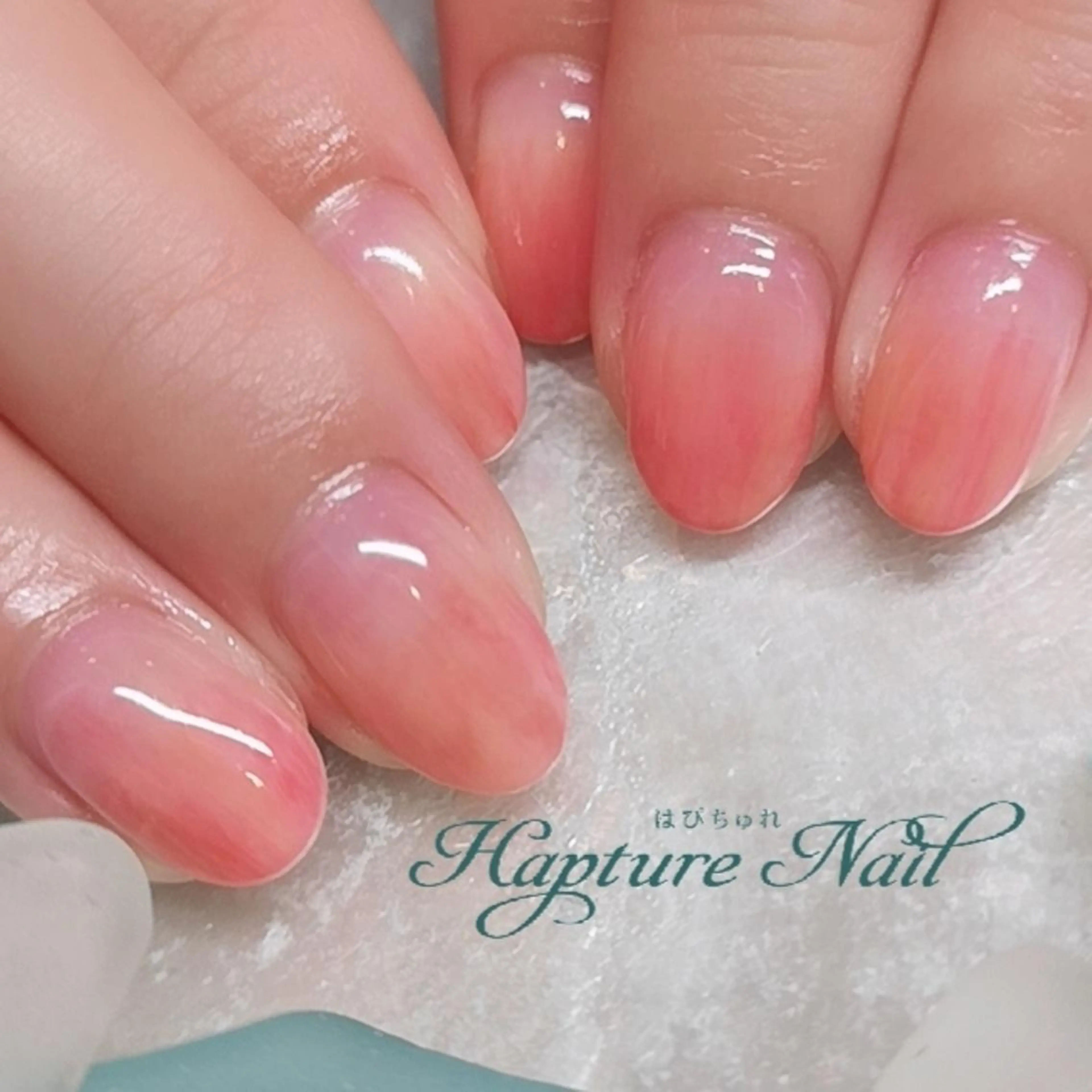 ネイル アートネイル ジェルネイル グラデーション ピンク シンプルネイル m- Hiroのネイルデザイン