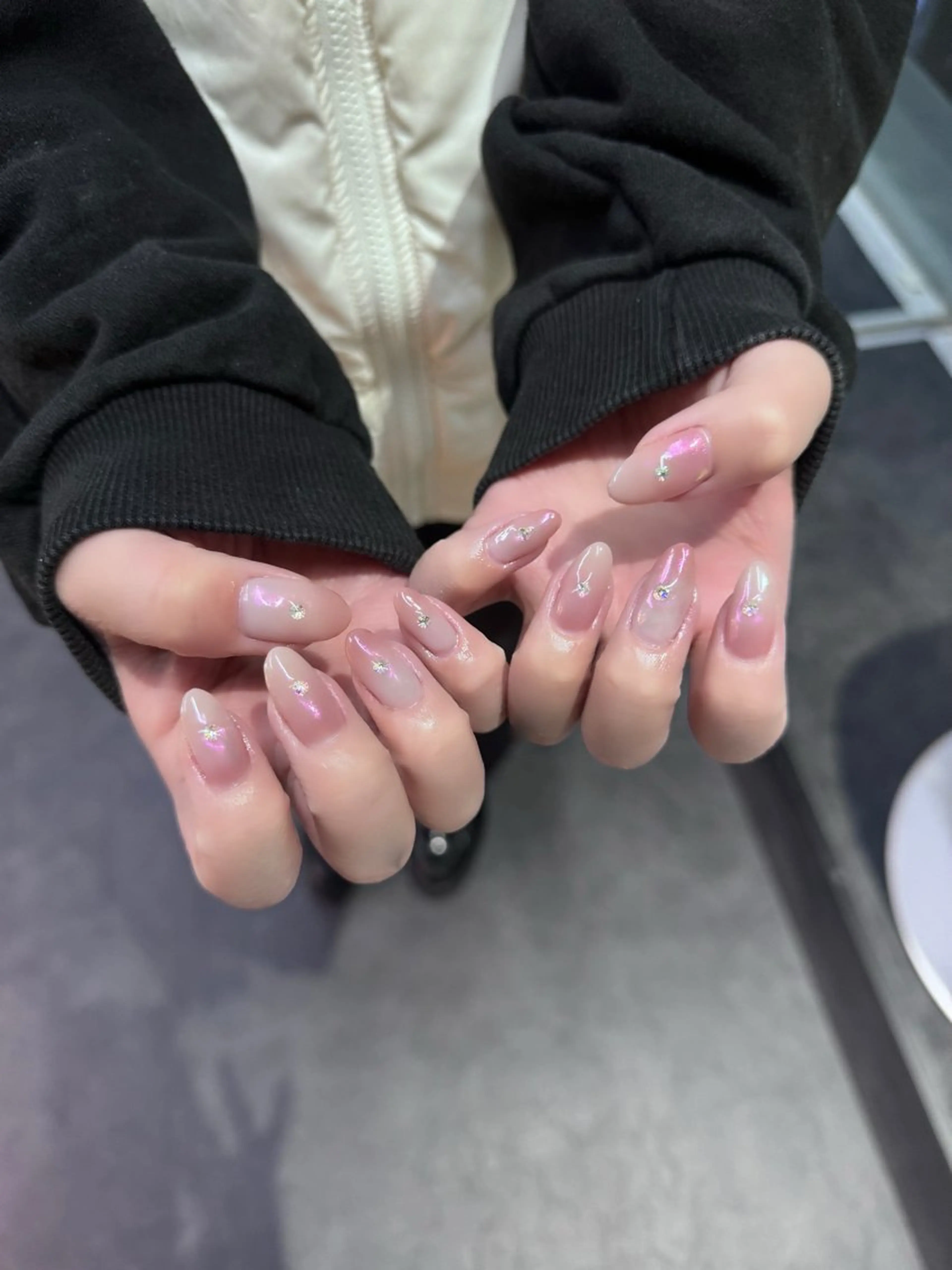 ネイル フレンチネイル マグネットネイル メンズネイル ニュアンスネイル ワンカラーネイル ハンドネイル GRANDE大須 Cecil💜のネイルデザイン