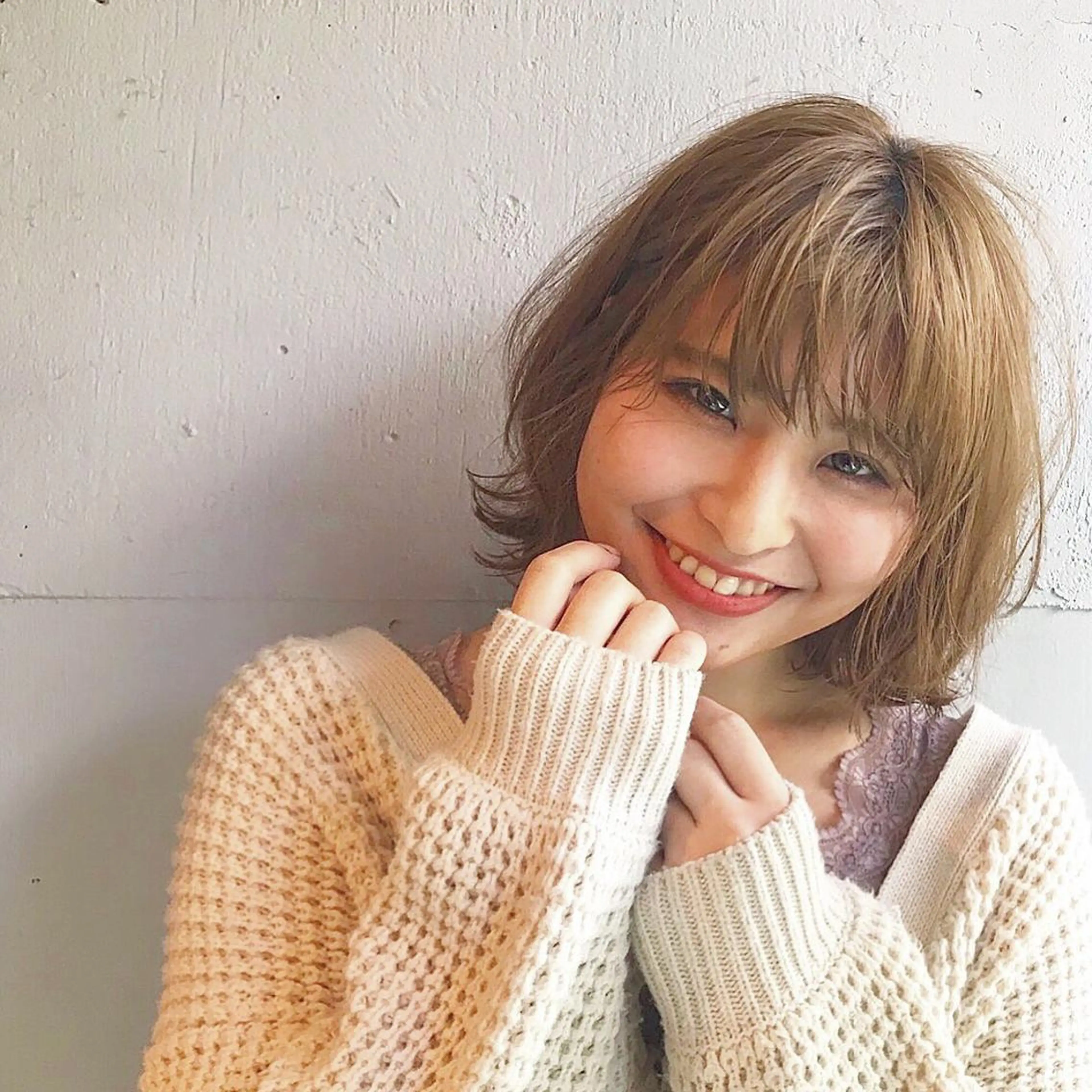 ミディアム ボブ カット ヘアカラー トリートメント ハイライト/レイヤー 木下翔太のヘアスタイル