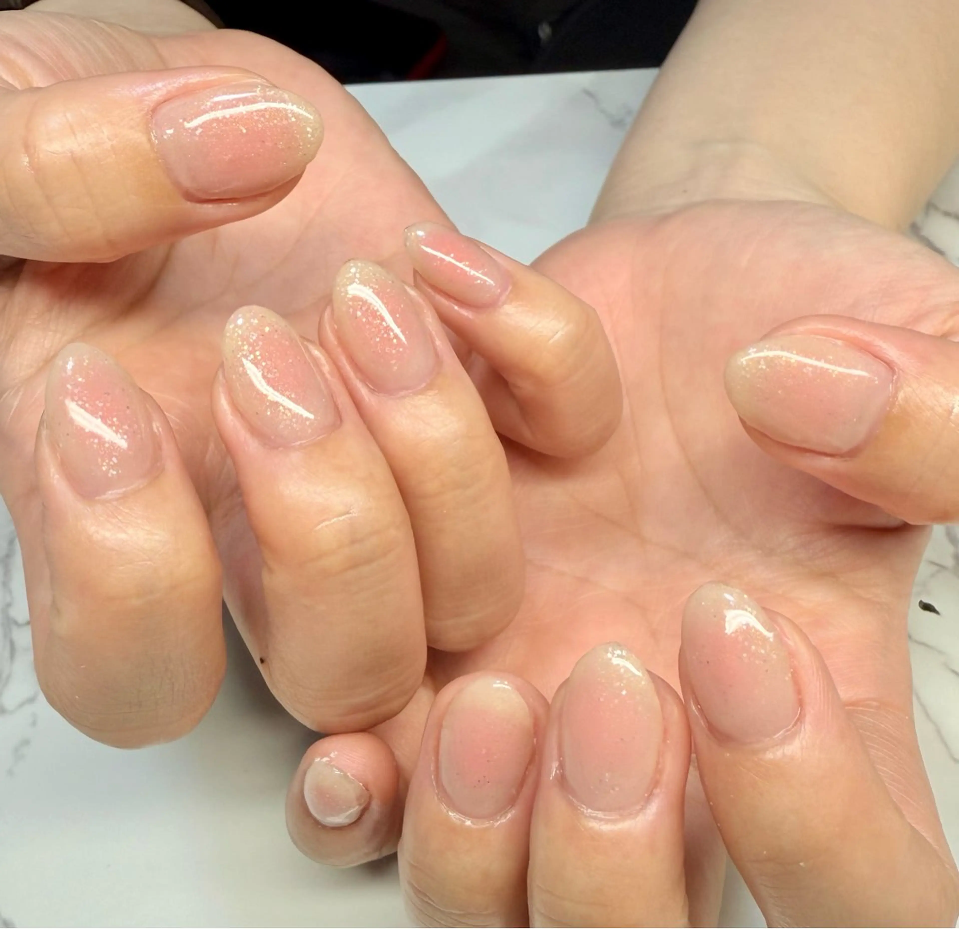 ネイル アートネイル チークネイル フレンチネイル 氷ネイル・うるうるネイル キラキラネイル M.N_ nailのネイルデザイン