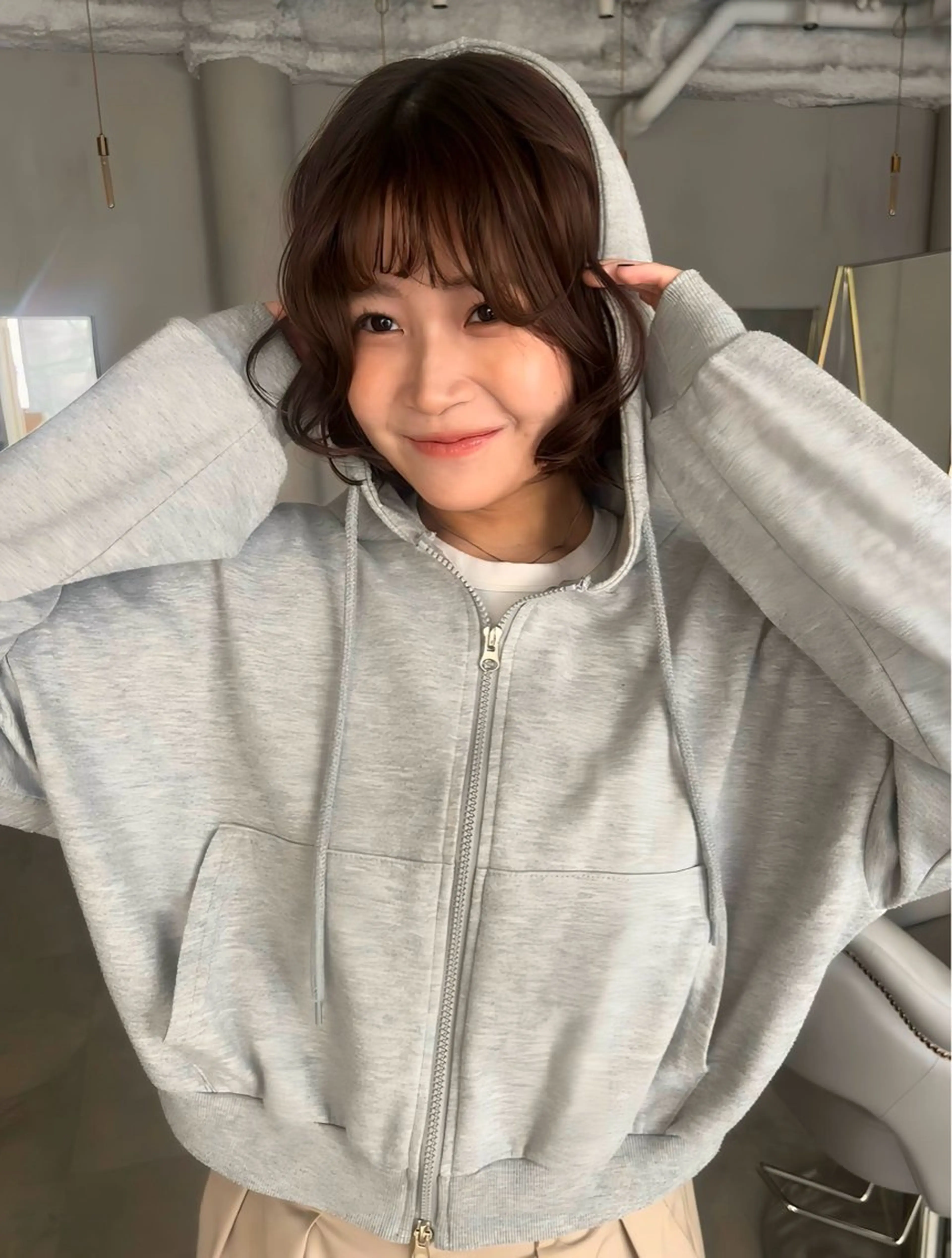 ショート パーマ ボブ 透明感カラー/パーマ オレンジmiyo⭐️のヘアスタイル