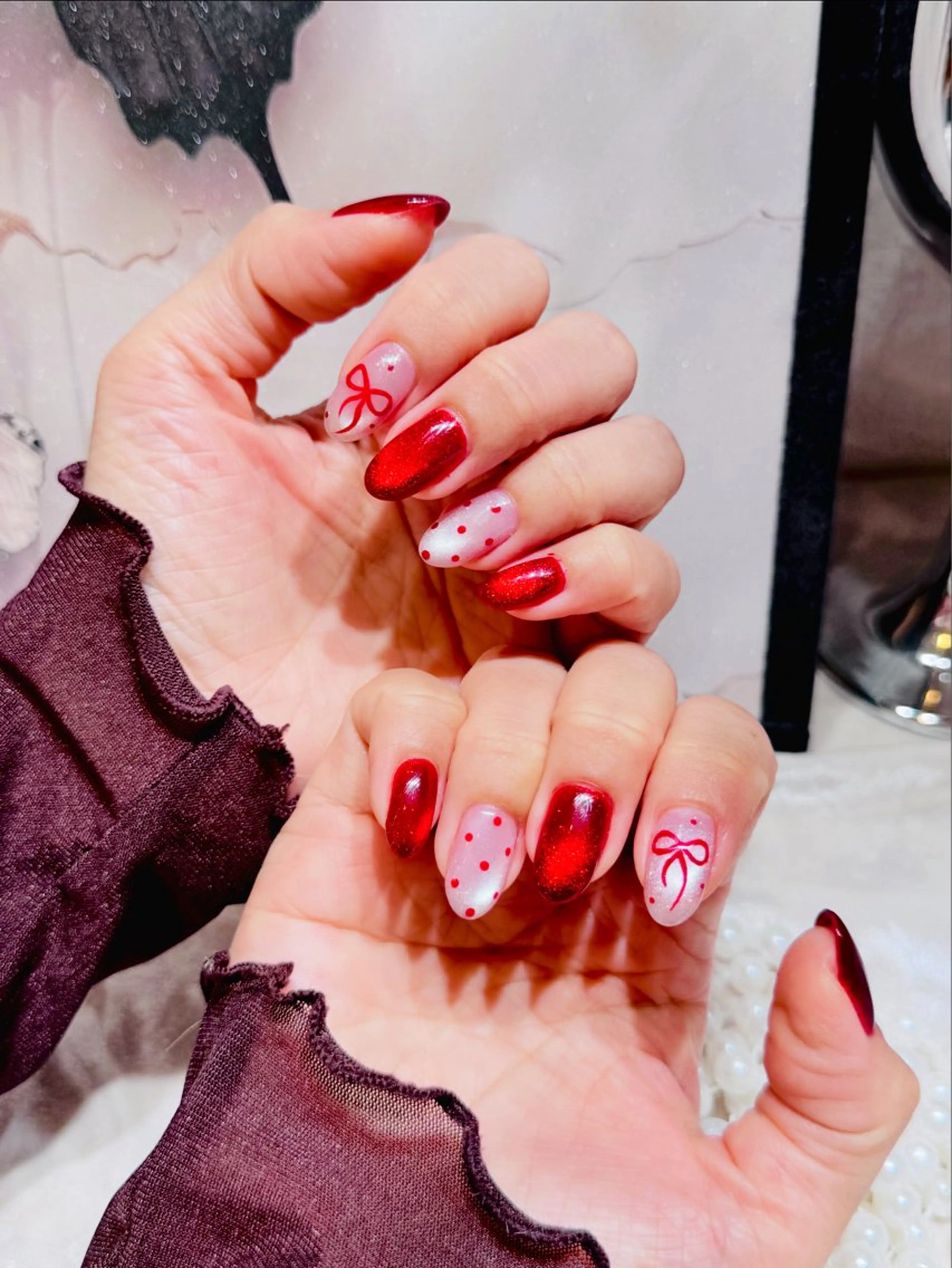 ネイル アートネイル フットネイル ジェルネイル ハート マグネットネイル Babarla　Nail　Salon所属・babarla Nailのネイルデザイン