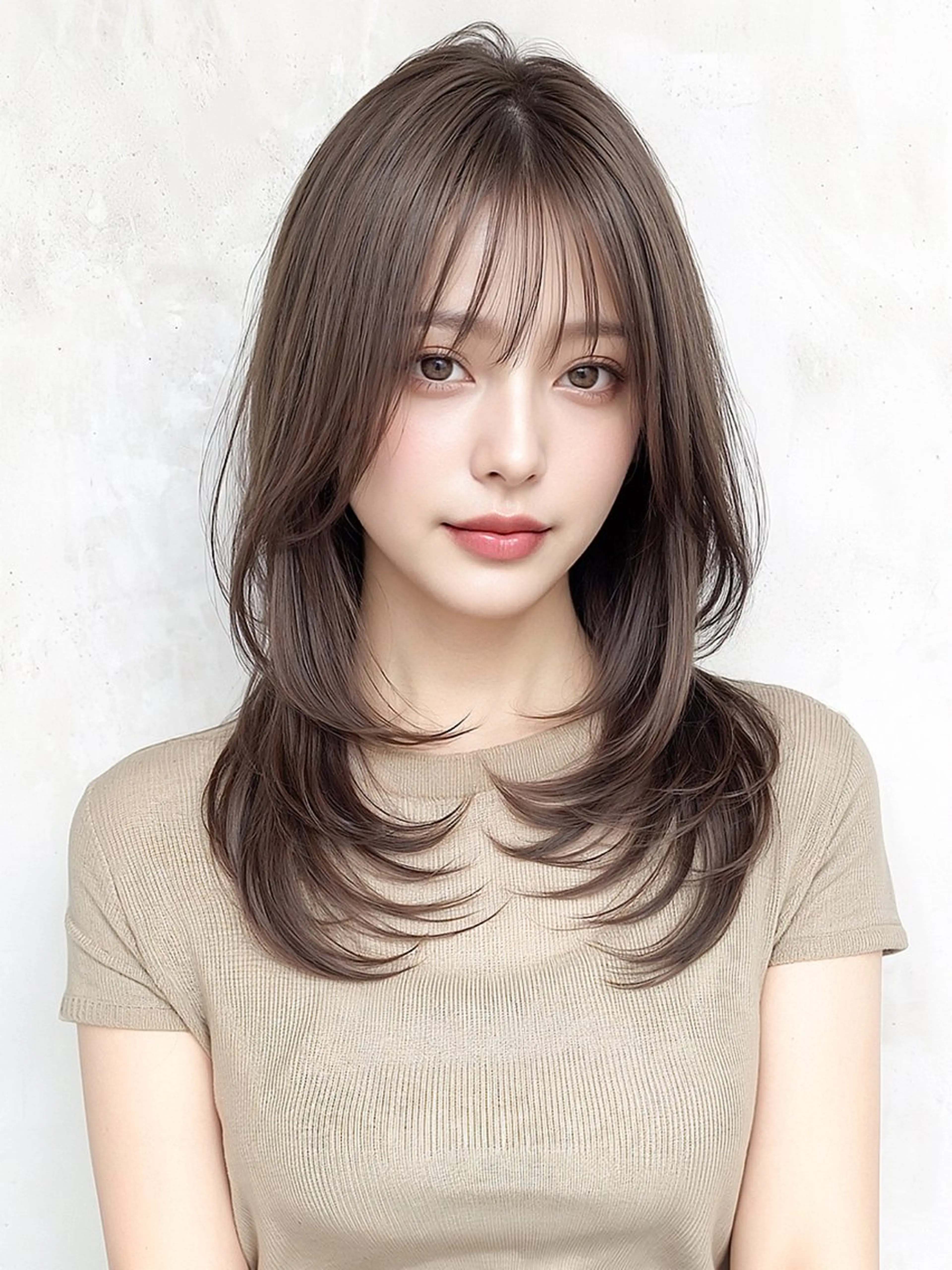 ロング カラー カット ヘアカラー トリートメント 莉乃/縮毛矯正/髪質 改善/艶カラーのヘアスタイル