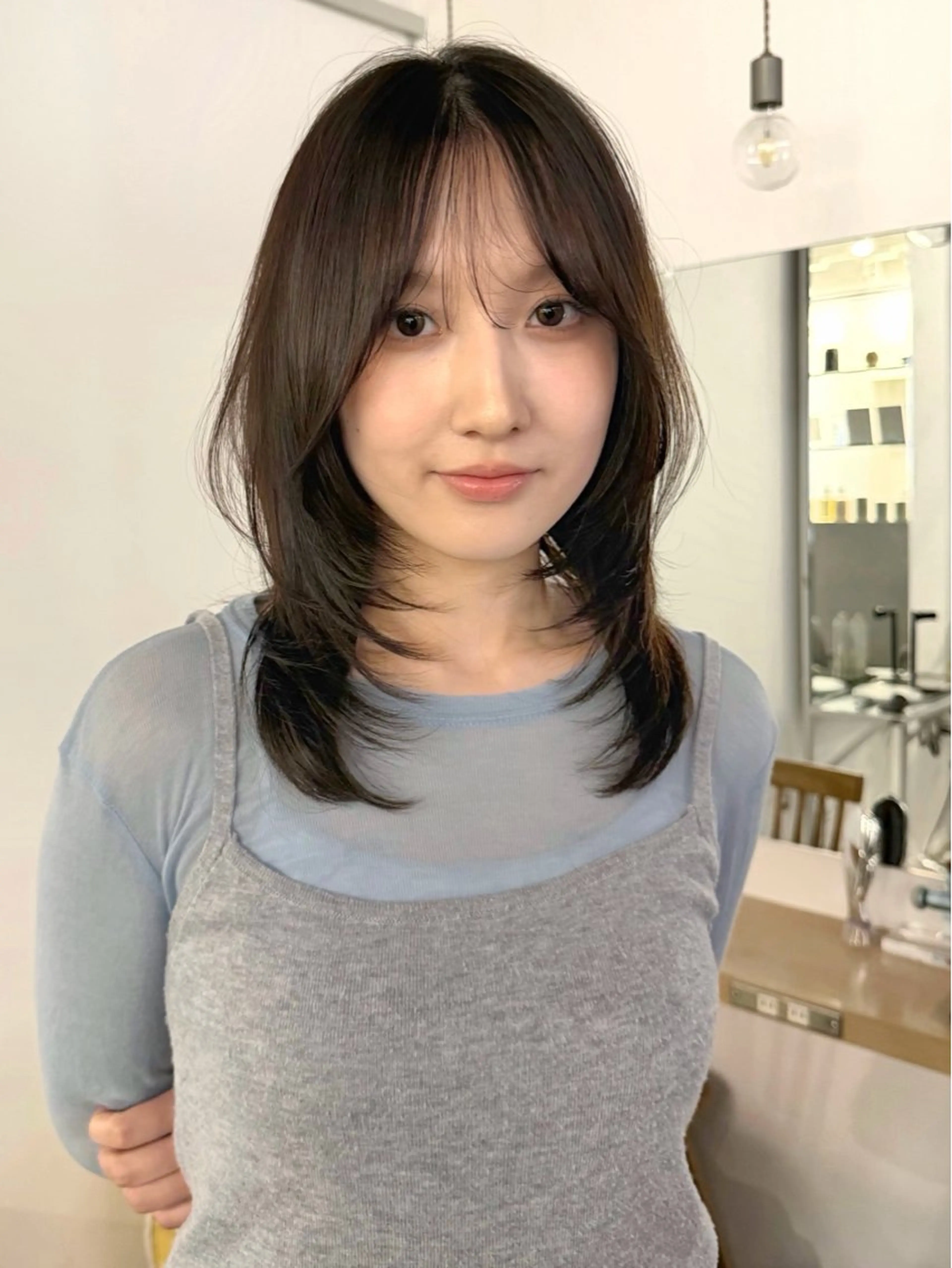 ミディアム カラー カット ヘアカラー -みつま はるな-のヘアスタイル