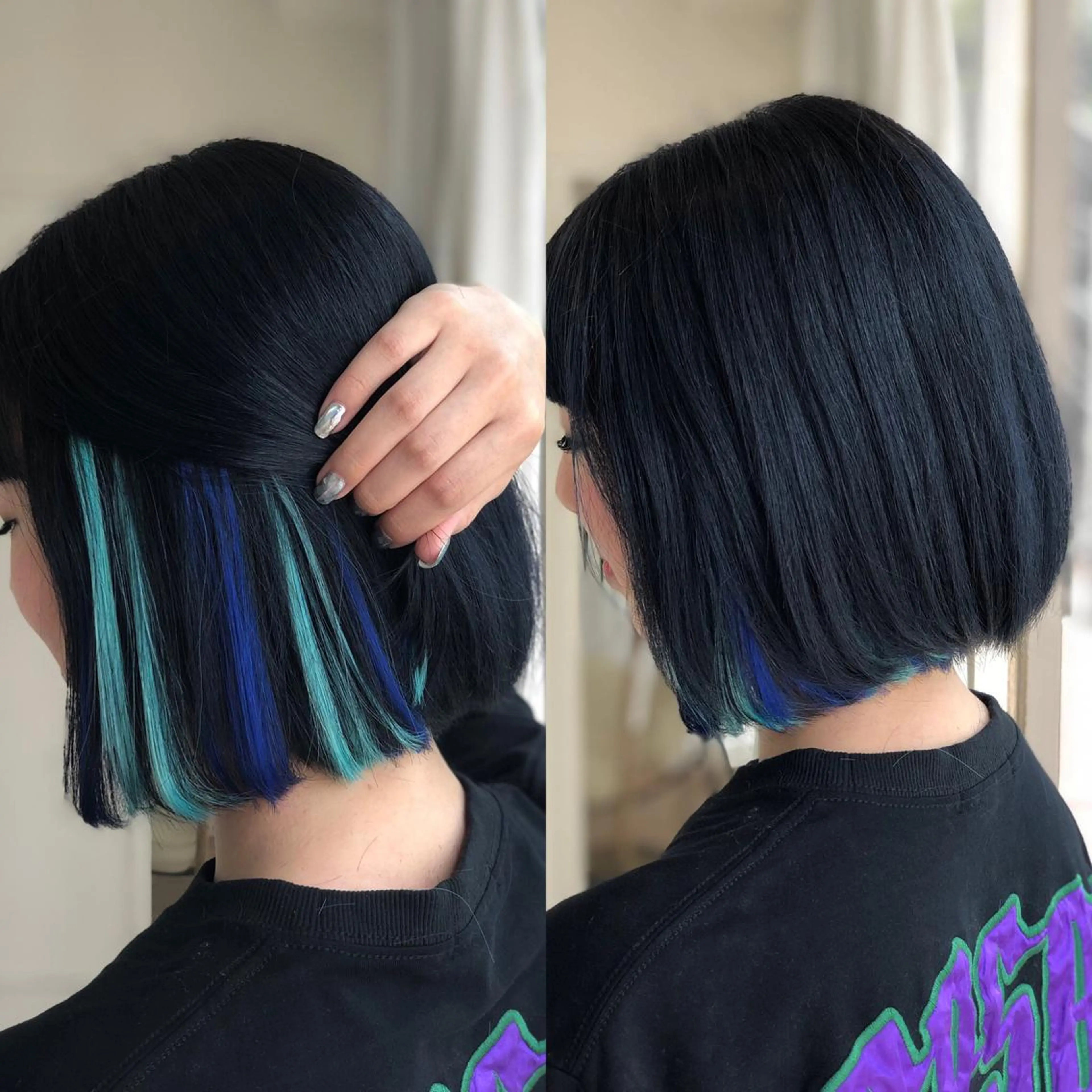 インナーカラー🌈シールエクステ10本の写真