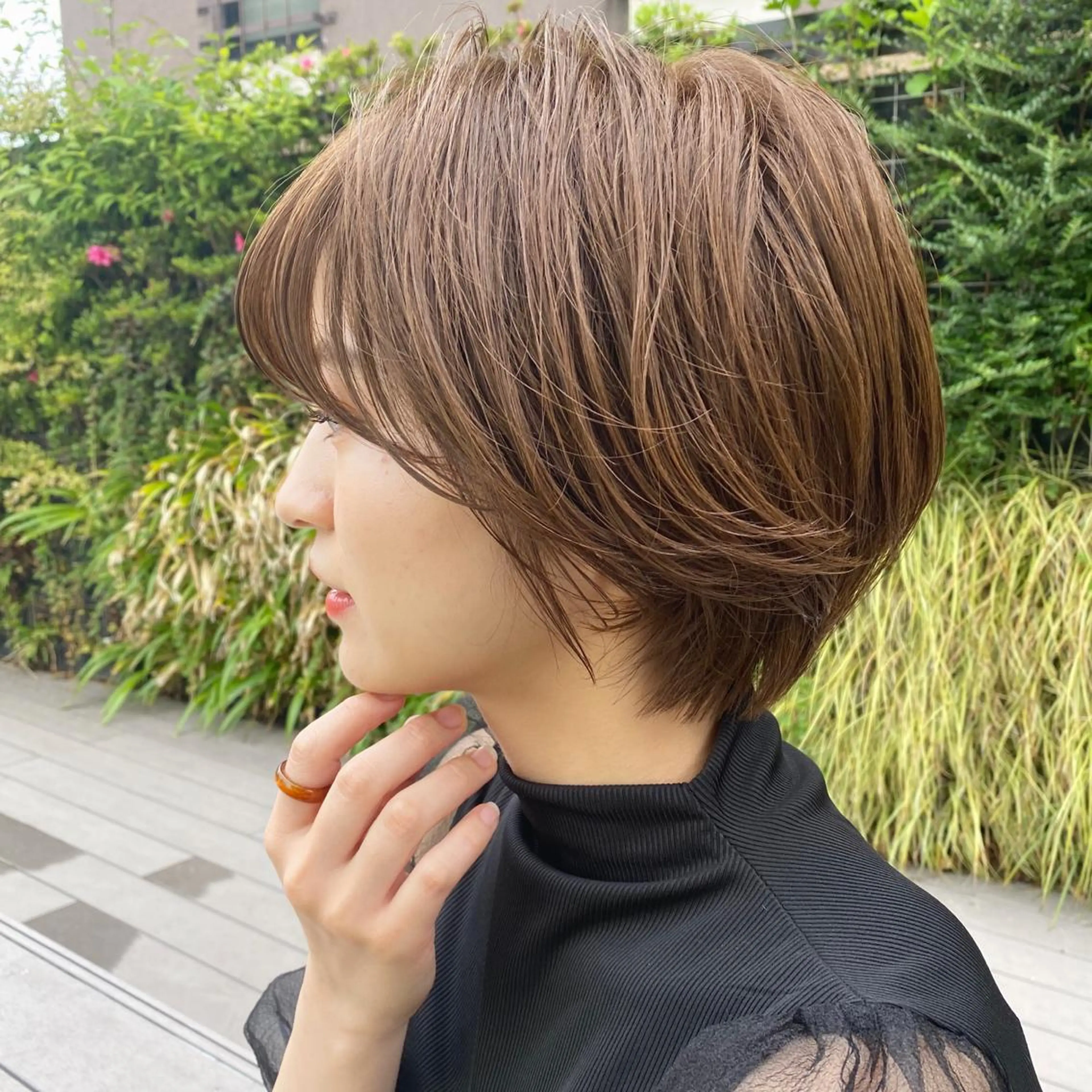 ショート カラー パーマ ヘアアレンジ ✨艶髪✨ 奈須晴香のヘアスタイル