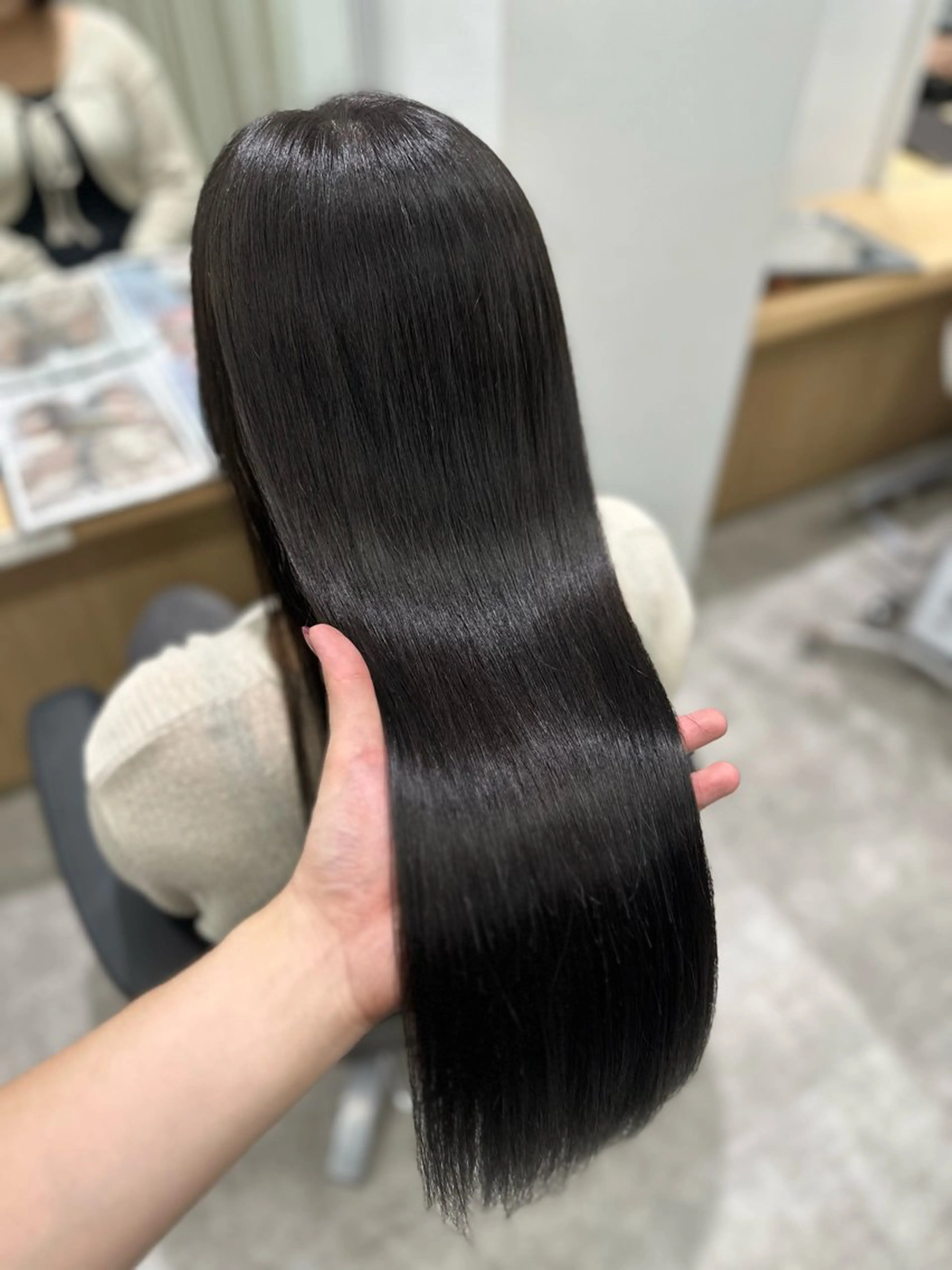 ロング パーマ 髪質改善 ストレートパーマ 縮毛矯正 巻ける髪質改善🫧ハ イライト/永田汰伊智のヘアスタイル