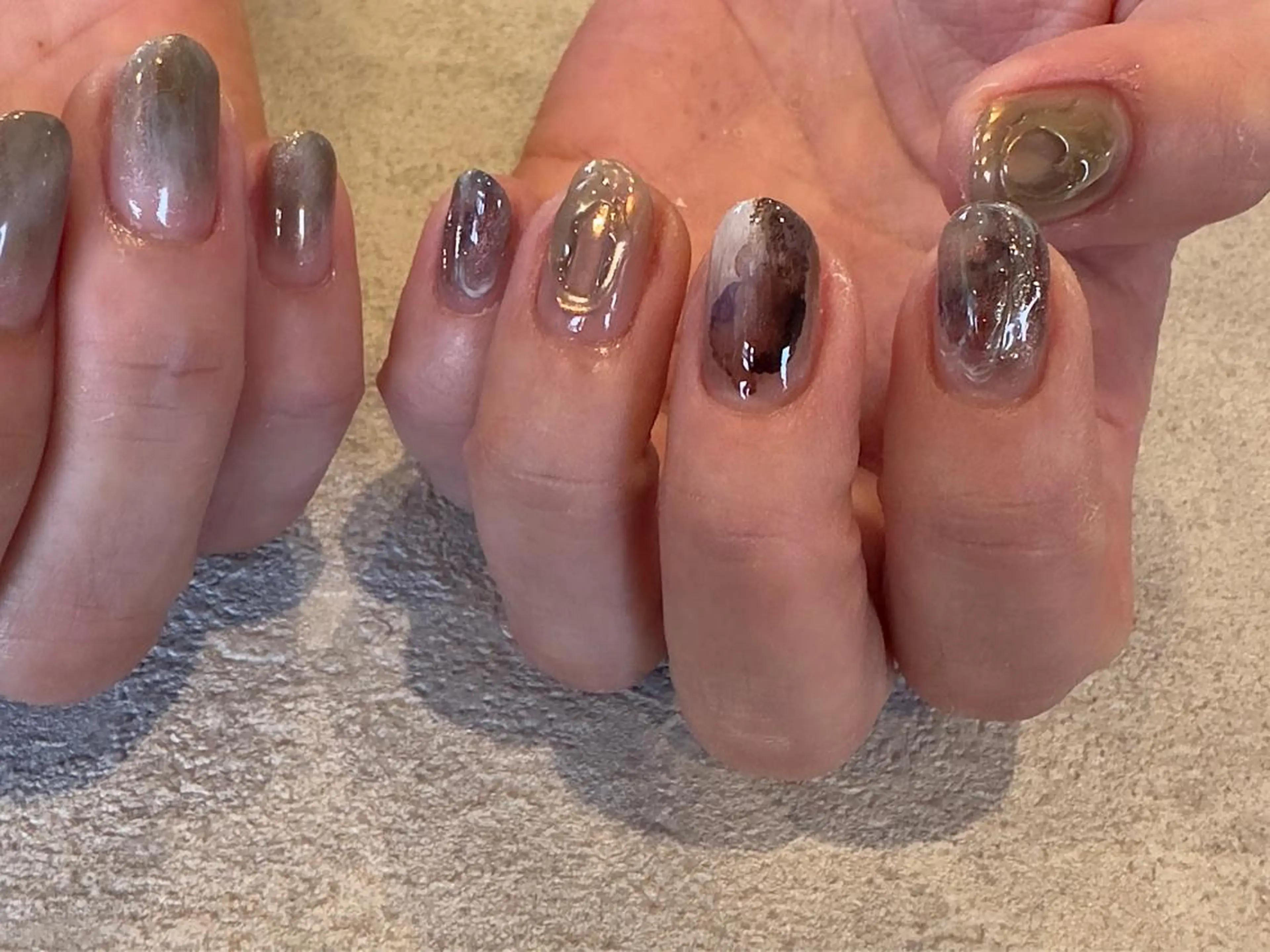 ネイル ニュアンスネイル スカルプネイル ショートネイル ハンドネイル 小河 仁美のネイルデザイン