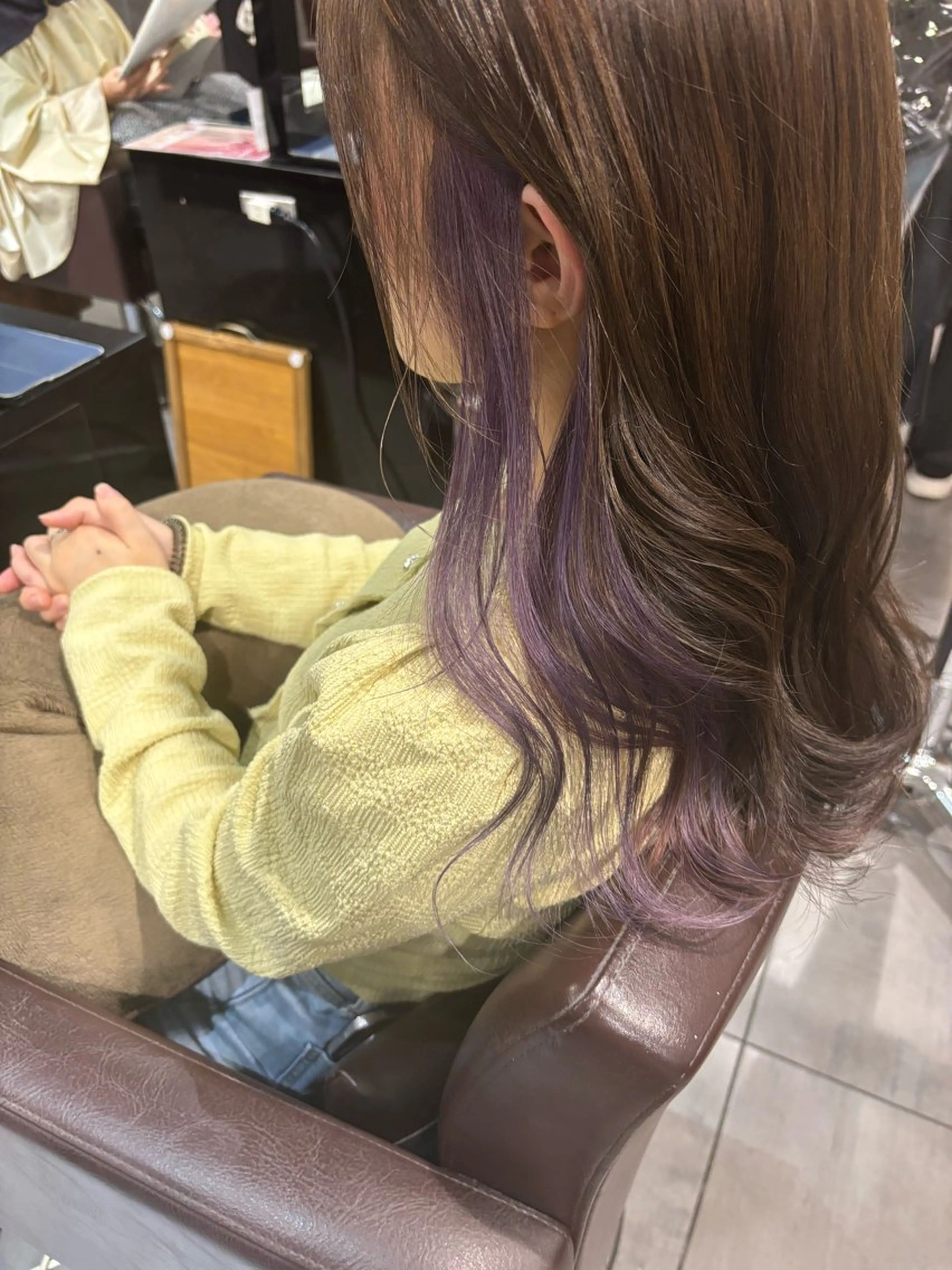 カラー アッシュ ラベンダーカラー ラベンダーアッシュ ヘアカラー レイヤー/似合わせ /もえ🍊のヘアスタイル