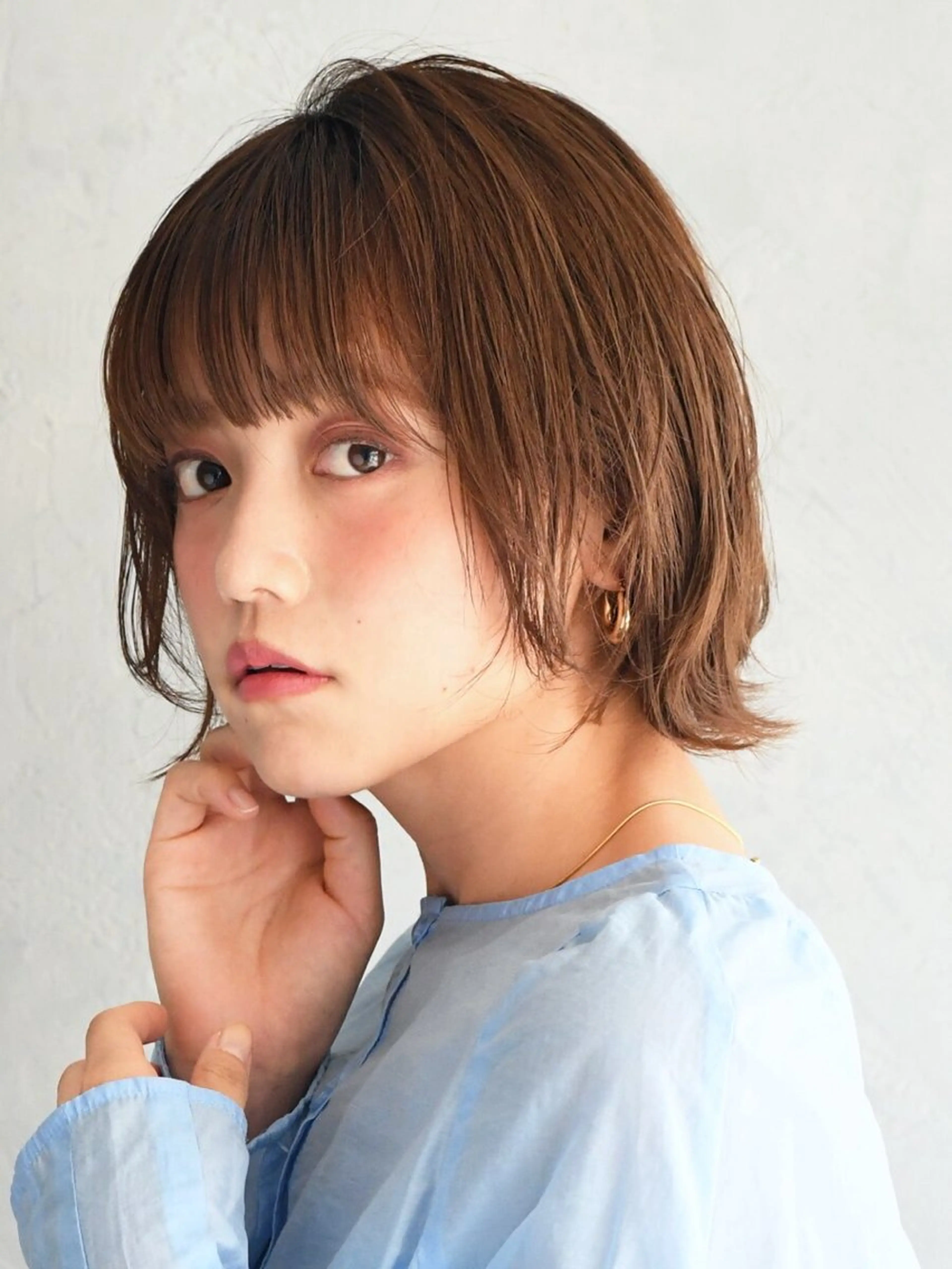 ショート カラー パーマ 丸みショート ボブ ショートヘア 小顔カット 縮毛矯正 💎ハイライトカラー /髪質改善カラー💎のヘアスタイル