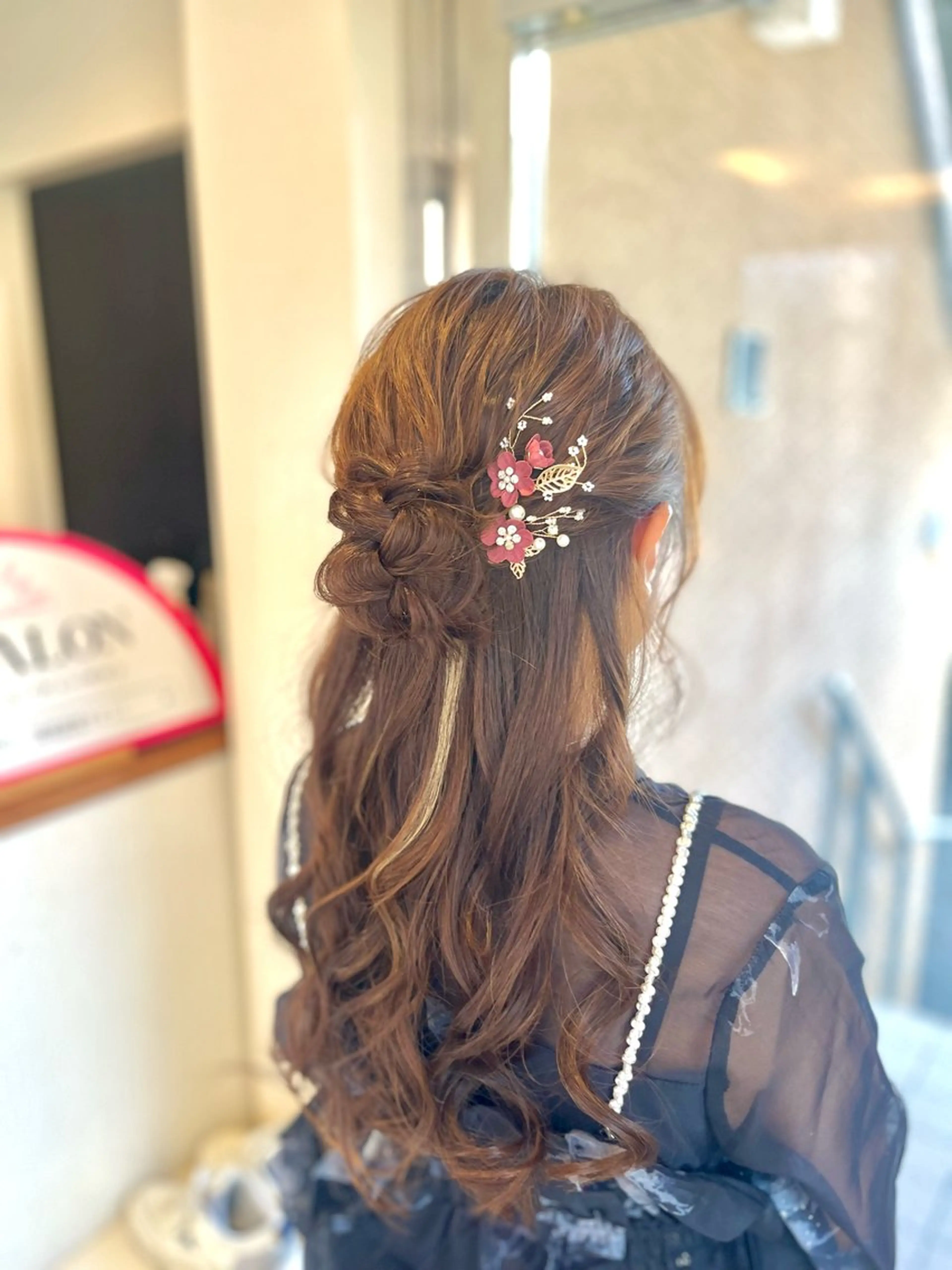 ヘアアレンジ ハーフアップ お団子ヘア 似合わせヘアメイク 💐オダギリチアキのヘアスタイル