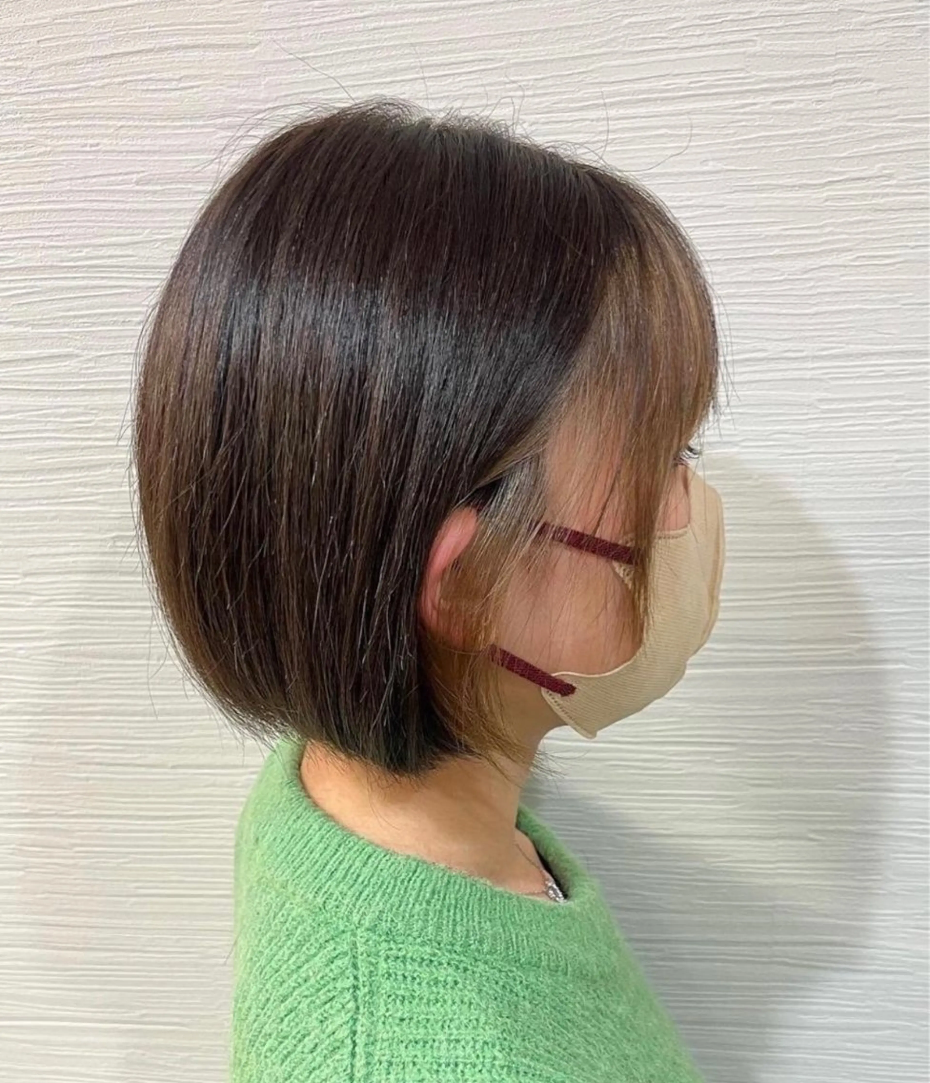 ショート カラー ミストバング ブラウンカラー  フェイスフレーミング ボブ カット ヘアカラー 中村 由布紀のヘアスタイル