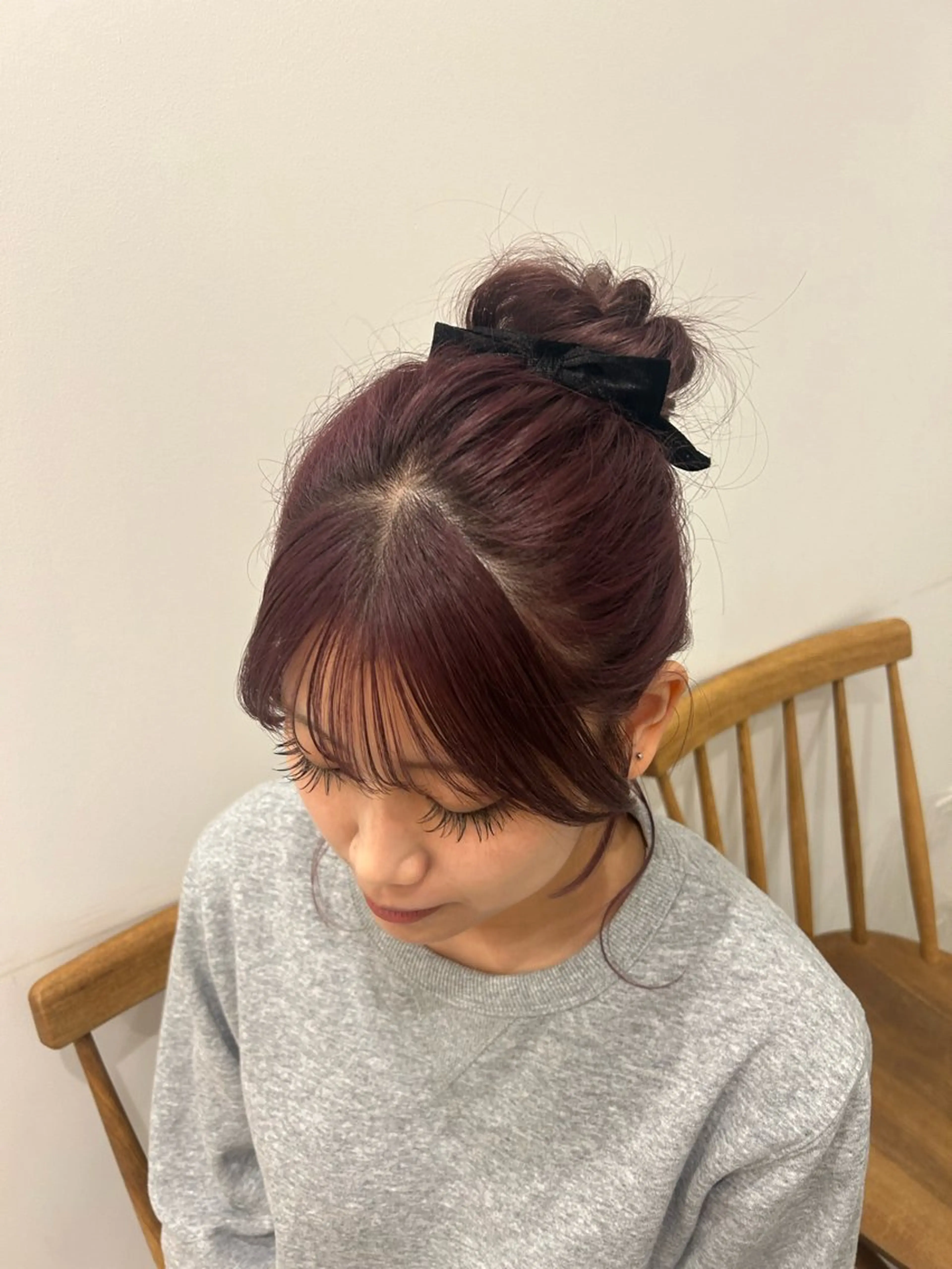 ロング カラー ブリーチ ヘアカラー トリートメント レイヤーカット/長岡 グレージュ/マユ🎀のヘアスタイル