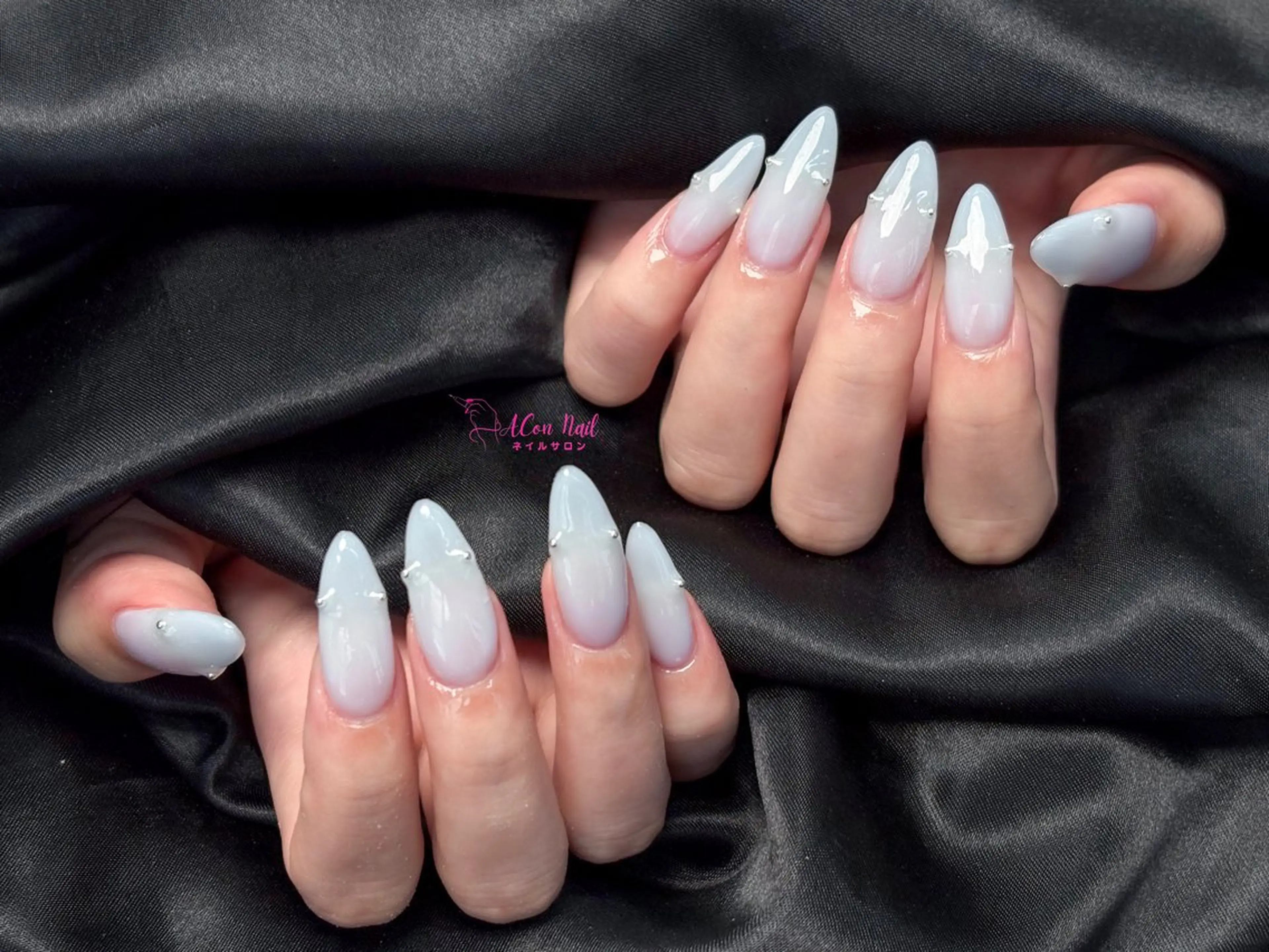 ネイル 桜ネイル 長さ出し フラワーネイル フレンチネイル ジェルネイル ハンドネイル AConNailSalon所属・ACon NailSalonのネイルデザイン