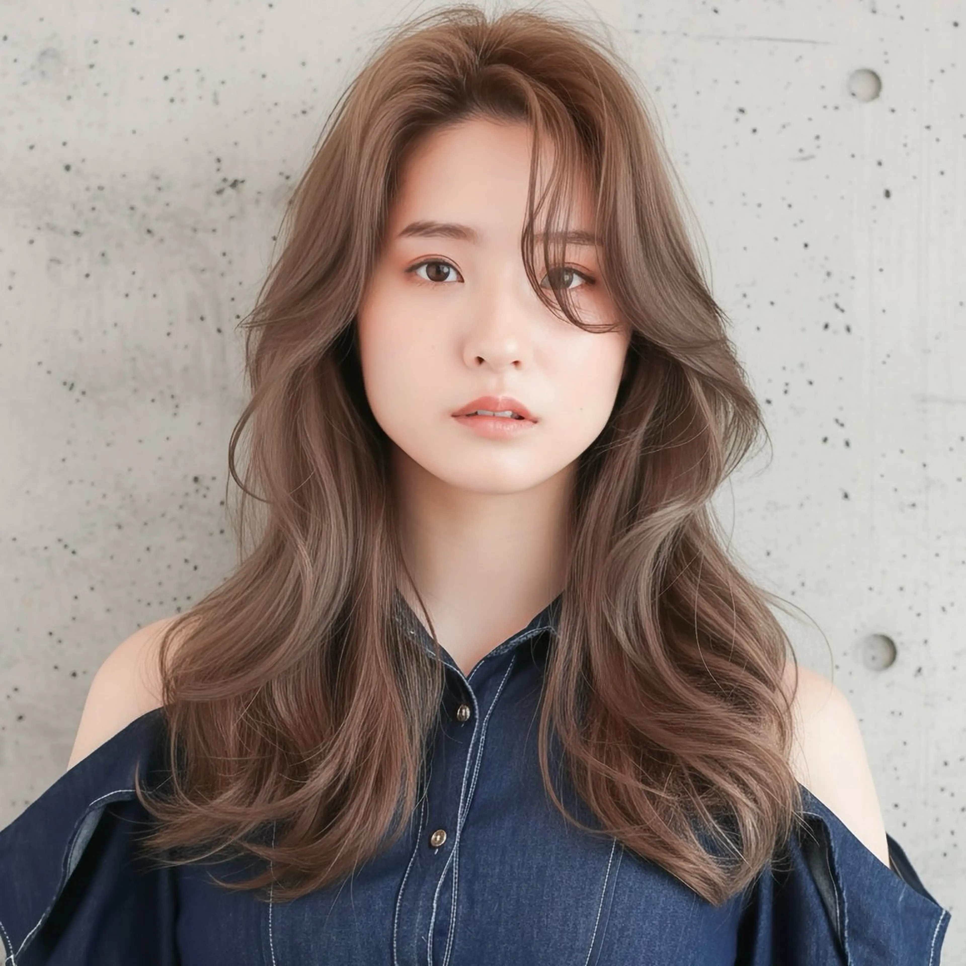 セミロング カット ヘアカラー ハッシュカット 田窪珠妃のヘアスタイル