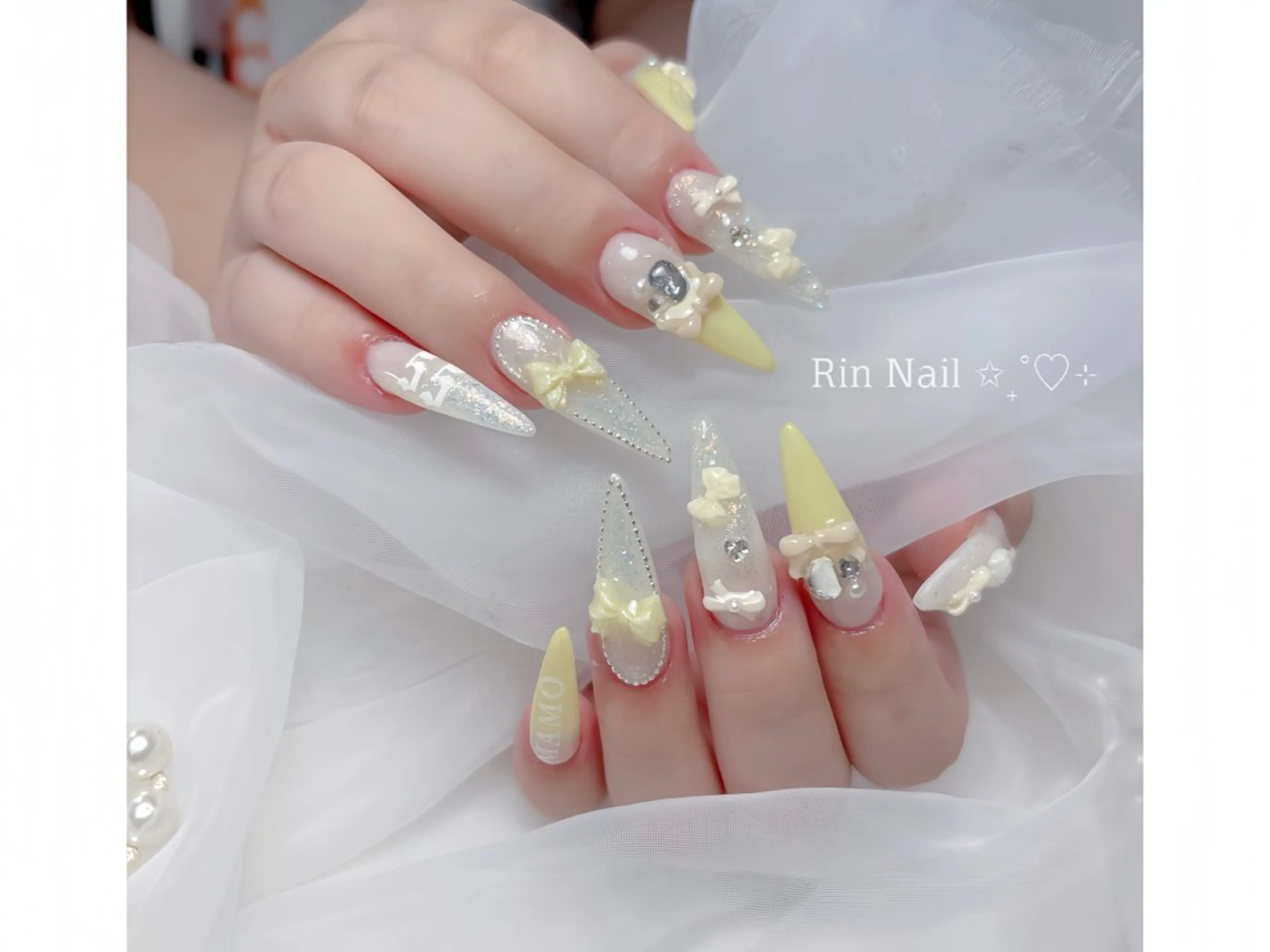 ネイル オーロラネイル ジェルネイル 韓国ネイル ロングネイル マグネットネイル ハンドネイル Rin Nail Shinokuboのネイルデザイン