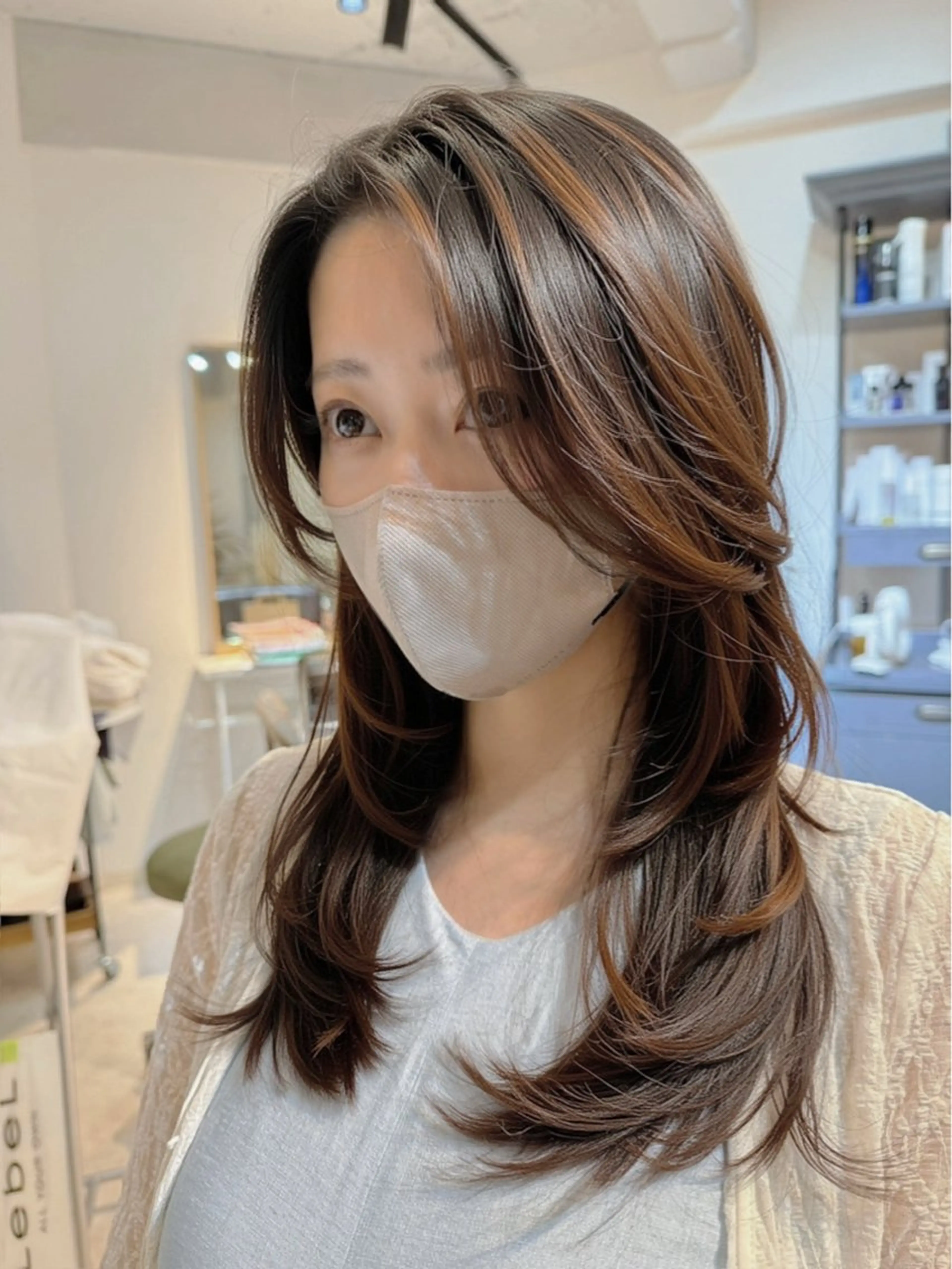 ロング ハイレイヤー 韓国風ヘア レイヤーカット ワンホンヘア ウルフカット ショート/韓国ヘア 押本恵一のヘアスタイル