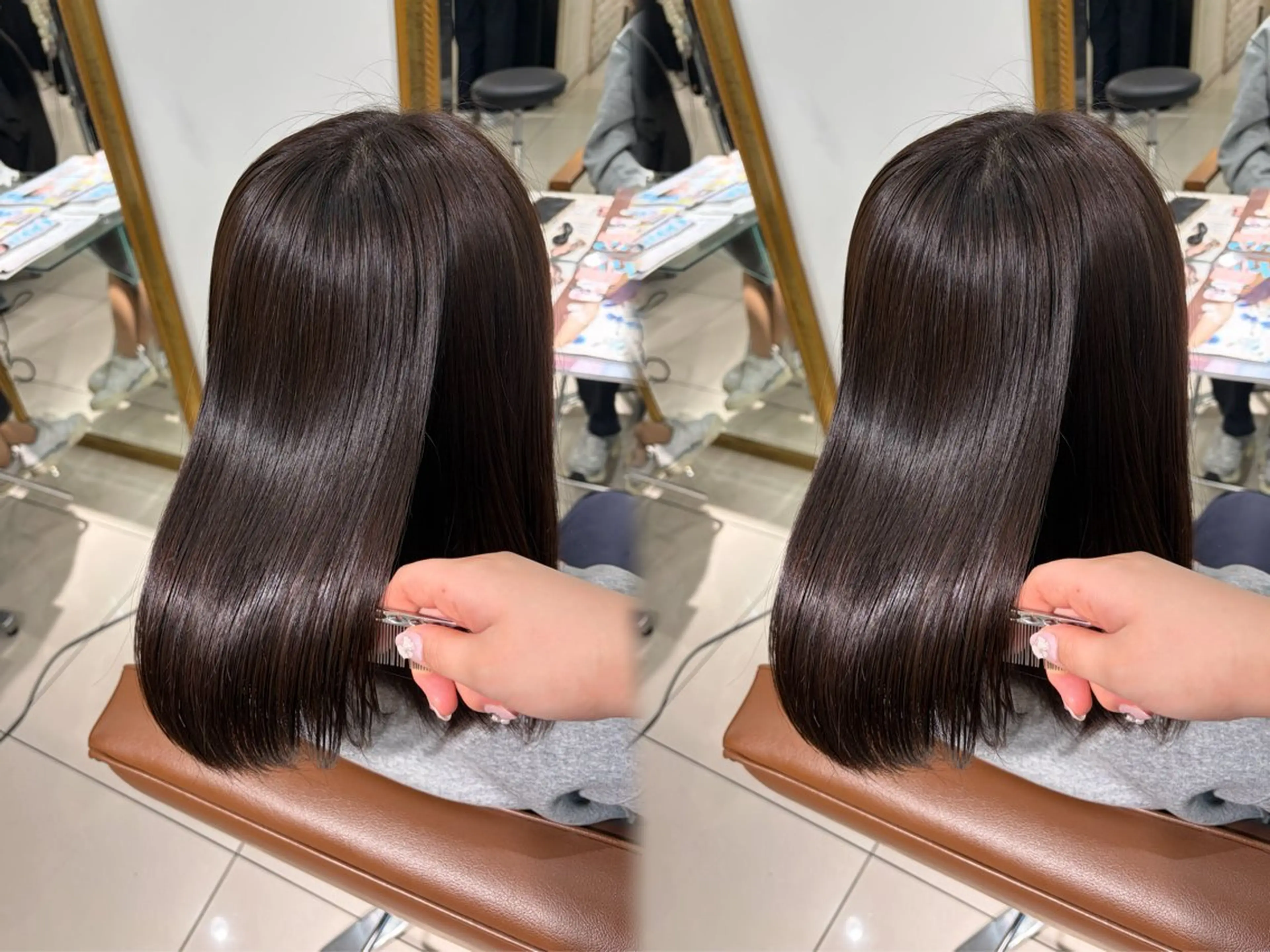 ミディアム 縮毛矯正 縮毛矯正 巻ける🫧縮毛矯正 💞はな🎀のヘアスタイル