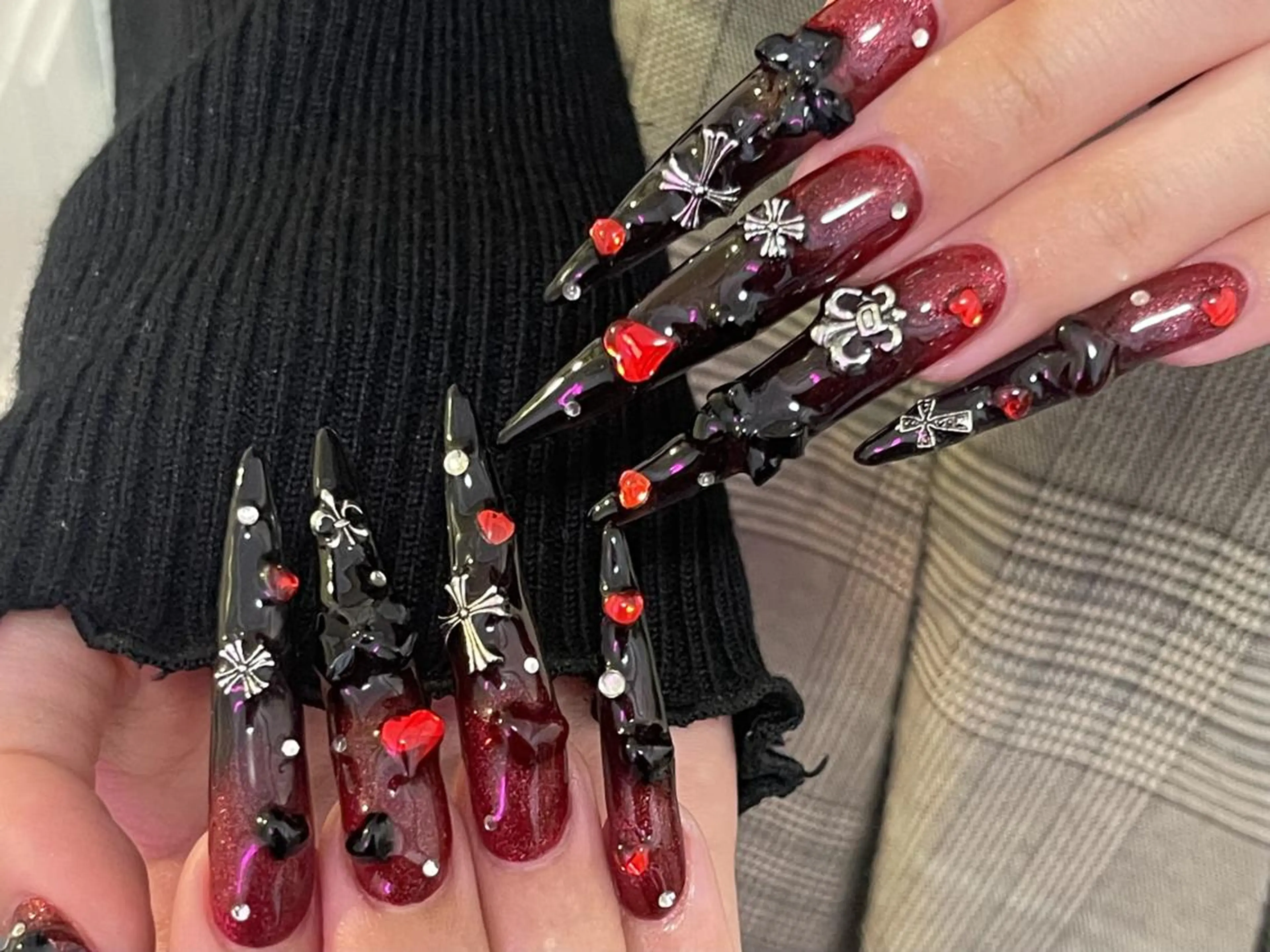 ネイル 長さ出し グラデーション 卒業式 キラキラネイル マグネットネイル ハンドネイル Mio💖Belle Nail Salonのネイルデザイン