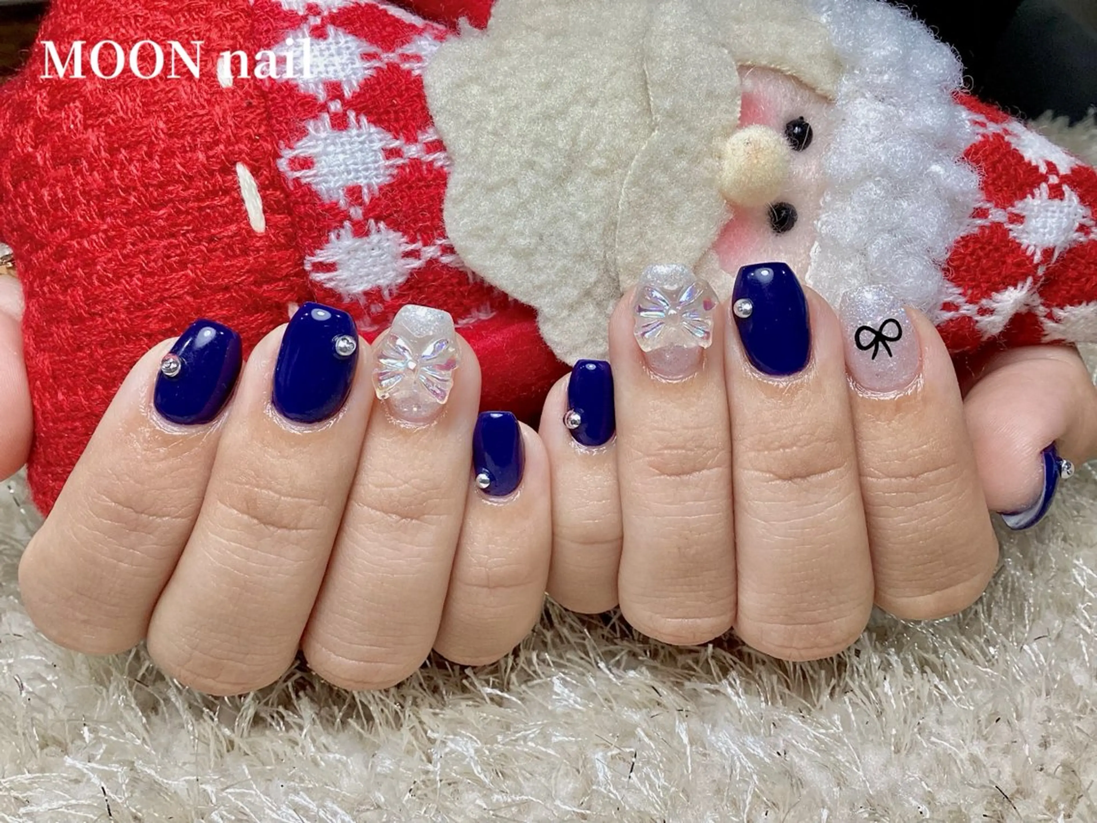 ネイル リボン ハンドネイル 浦添 MOON  nailのネイルデザイン