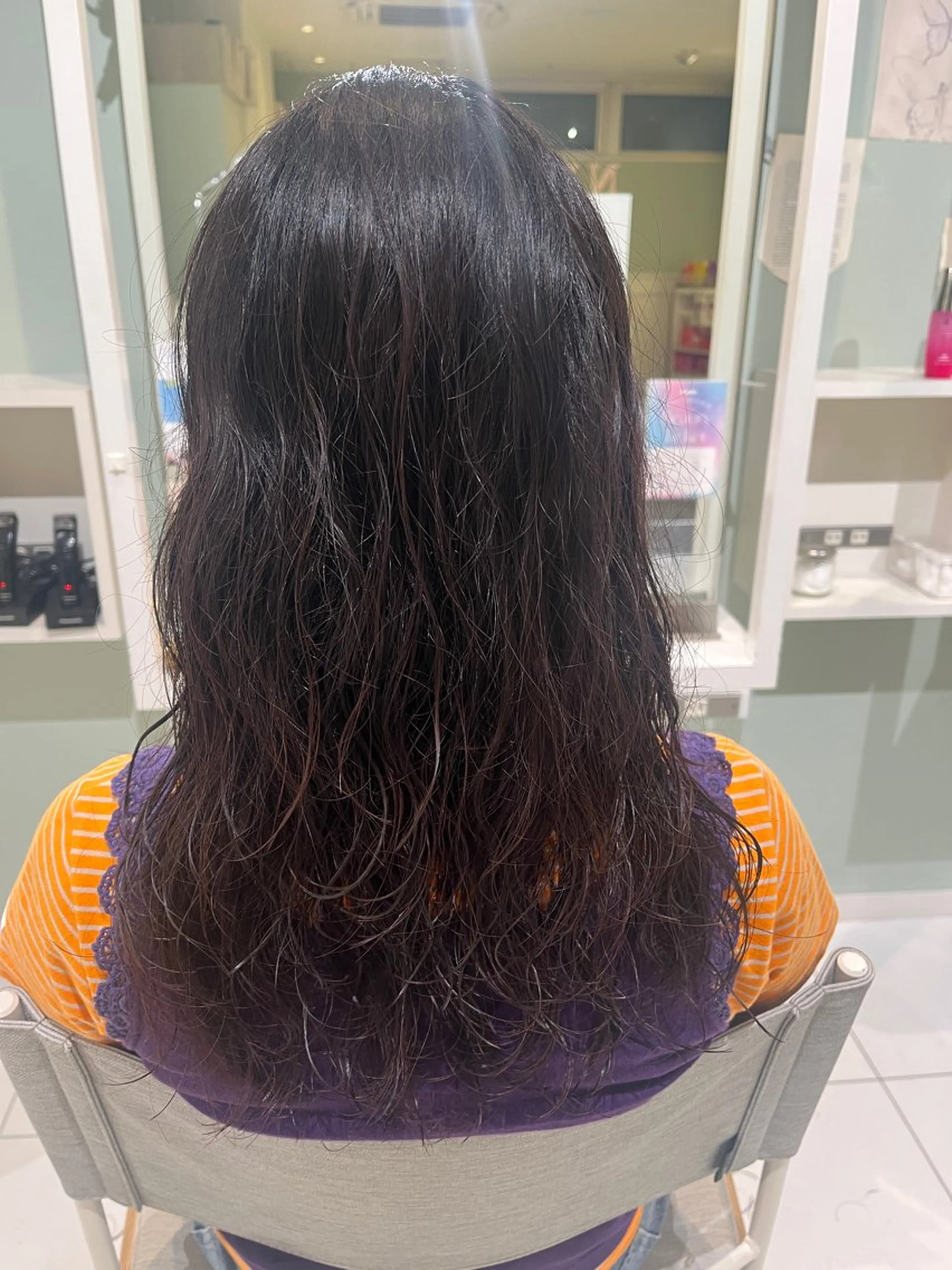 セミロング パーマ 暖色系/レイヤー/ パーマ/貞金瑞波のヘアスタイル