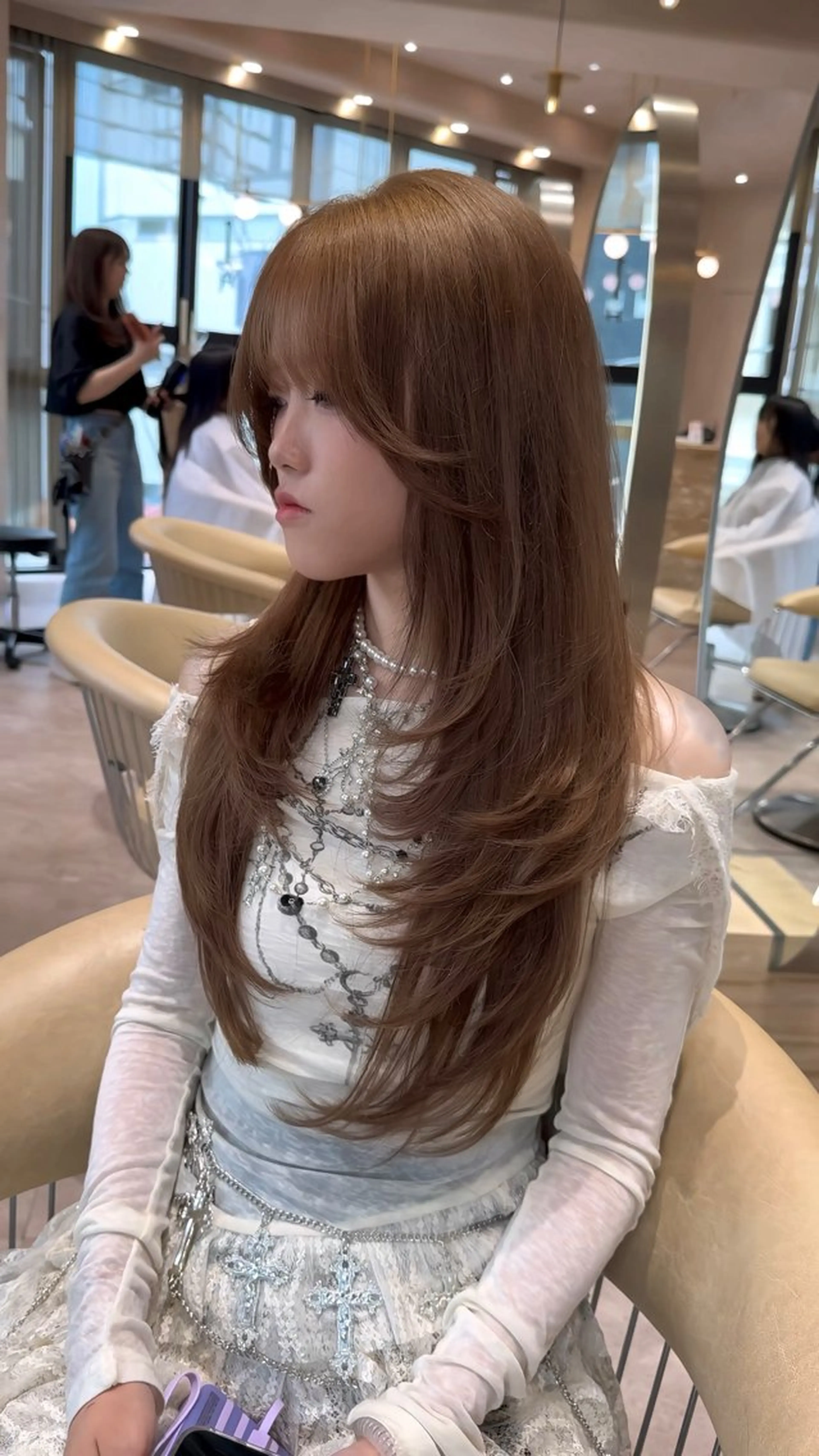 ミディアム カット ヘアカラー トリートメント 韓国ヘア/館林美容室 /髪質改善/涼のヘアスタイル