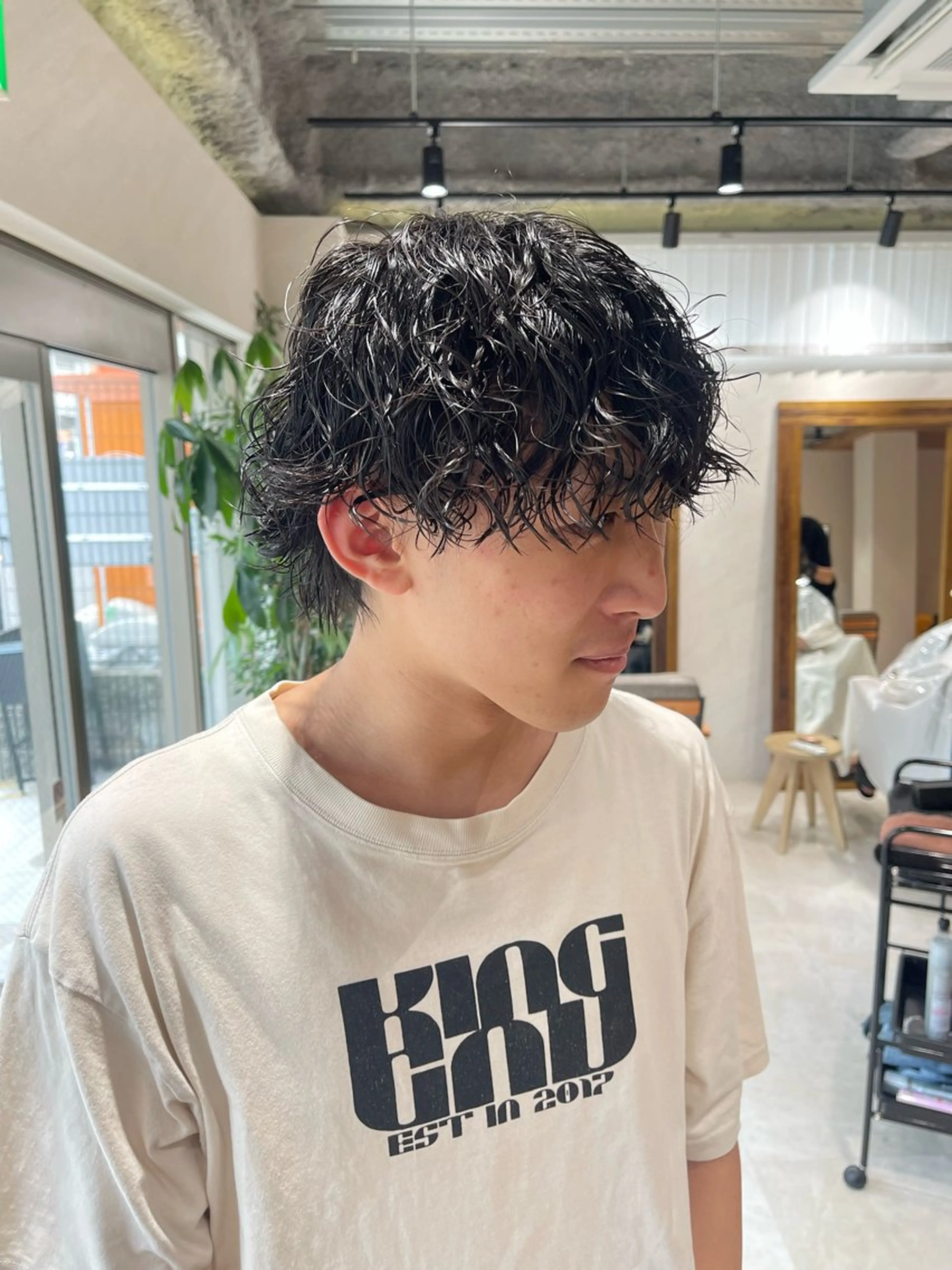 ショート パーマ メンズ メンズウルフカット ウルフカット カット パーマ 🩵ボブ/レイヤー /髪質改善🩵のヘアスタイル