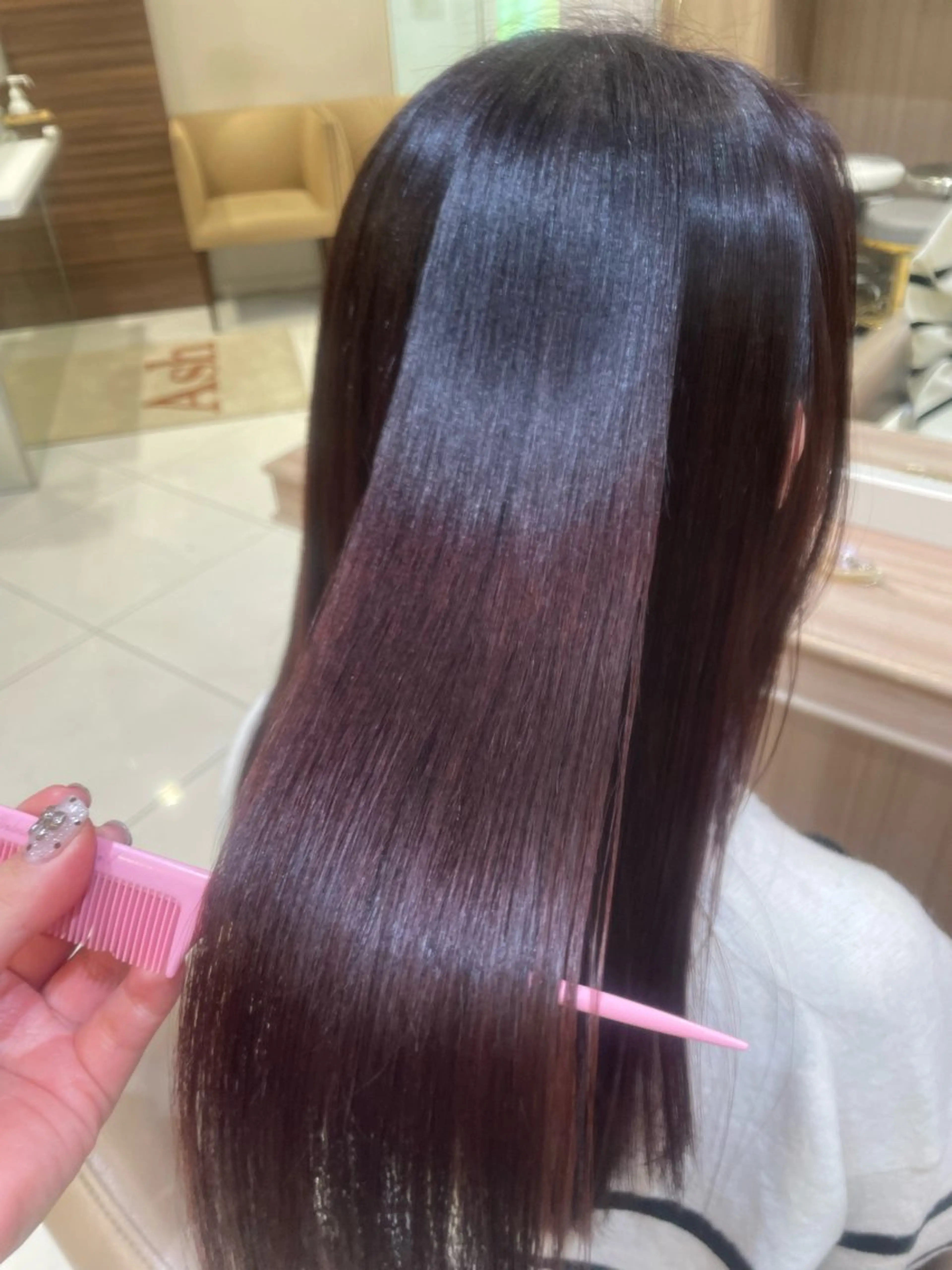 ロング カラー パーマ カット ヘアカラー 縮毛矯正 韓国ヘアメイク🎀/ 縮毛矯正✨山本媛香のヘアスタイル