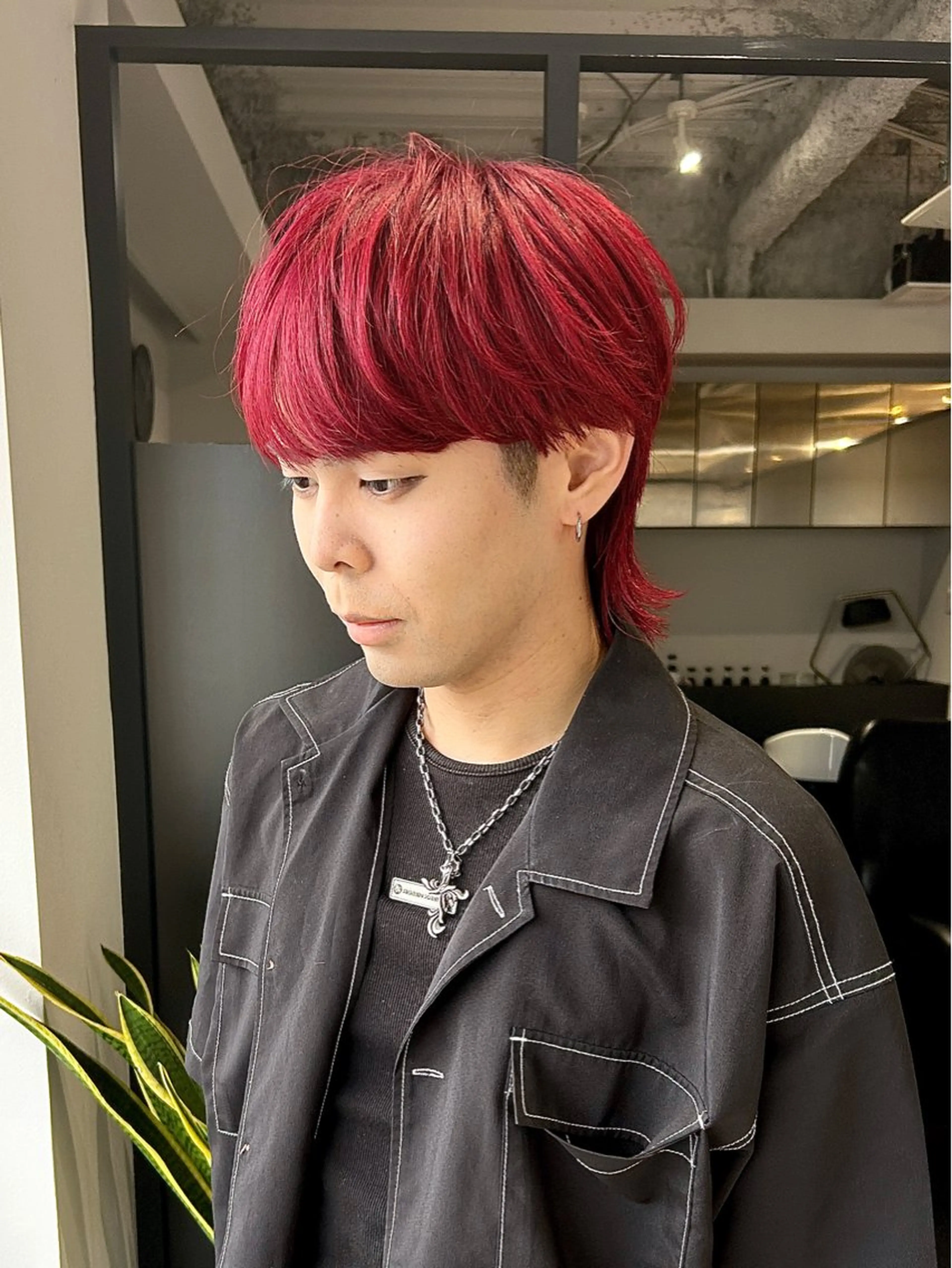 ミディアム ミディアムパーマ くびれヘア ウルフカット カット ヘアカラー トリートメント メンズ特化🔥再現度 高カット/パーマ/元のヘアスタイル