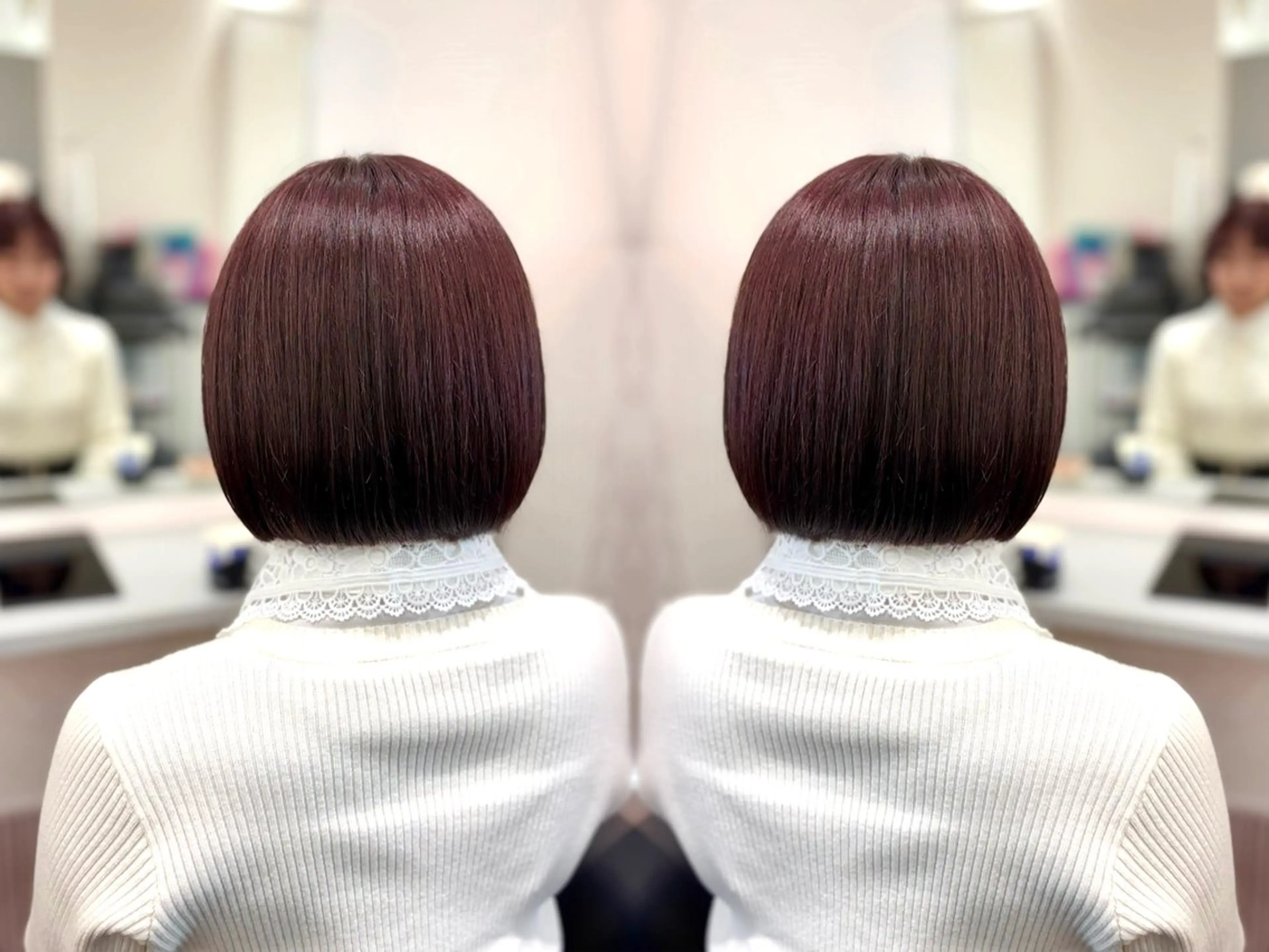 ショート カット 縮毛矯正 小顔カット/透明感 カラー/美髪矯正🫧のヘアスタイル