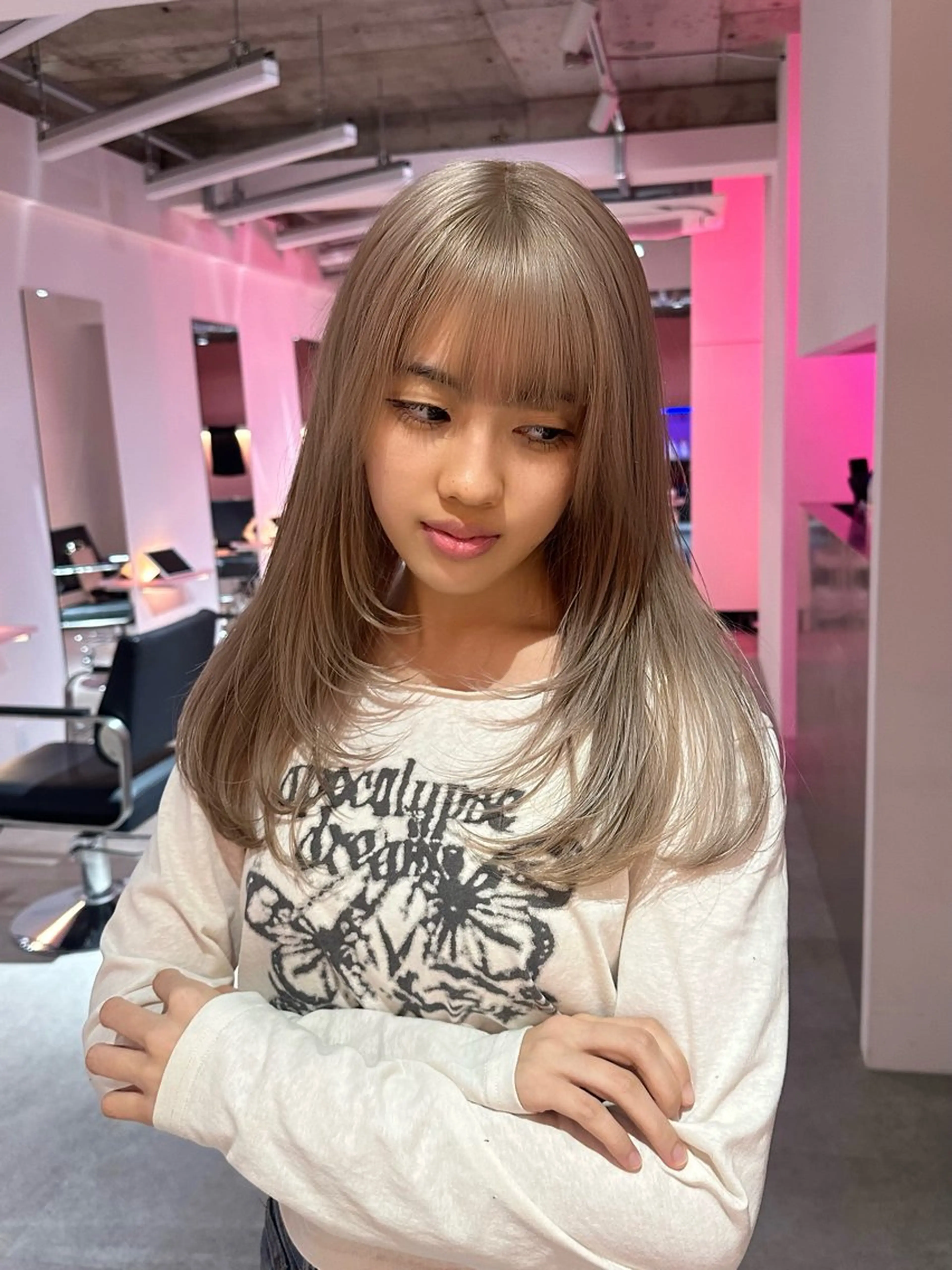 ロング レイヤーカット ブリーチカラー /MAHIROのヘアスタイル