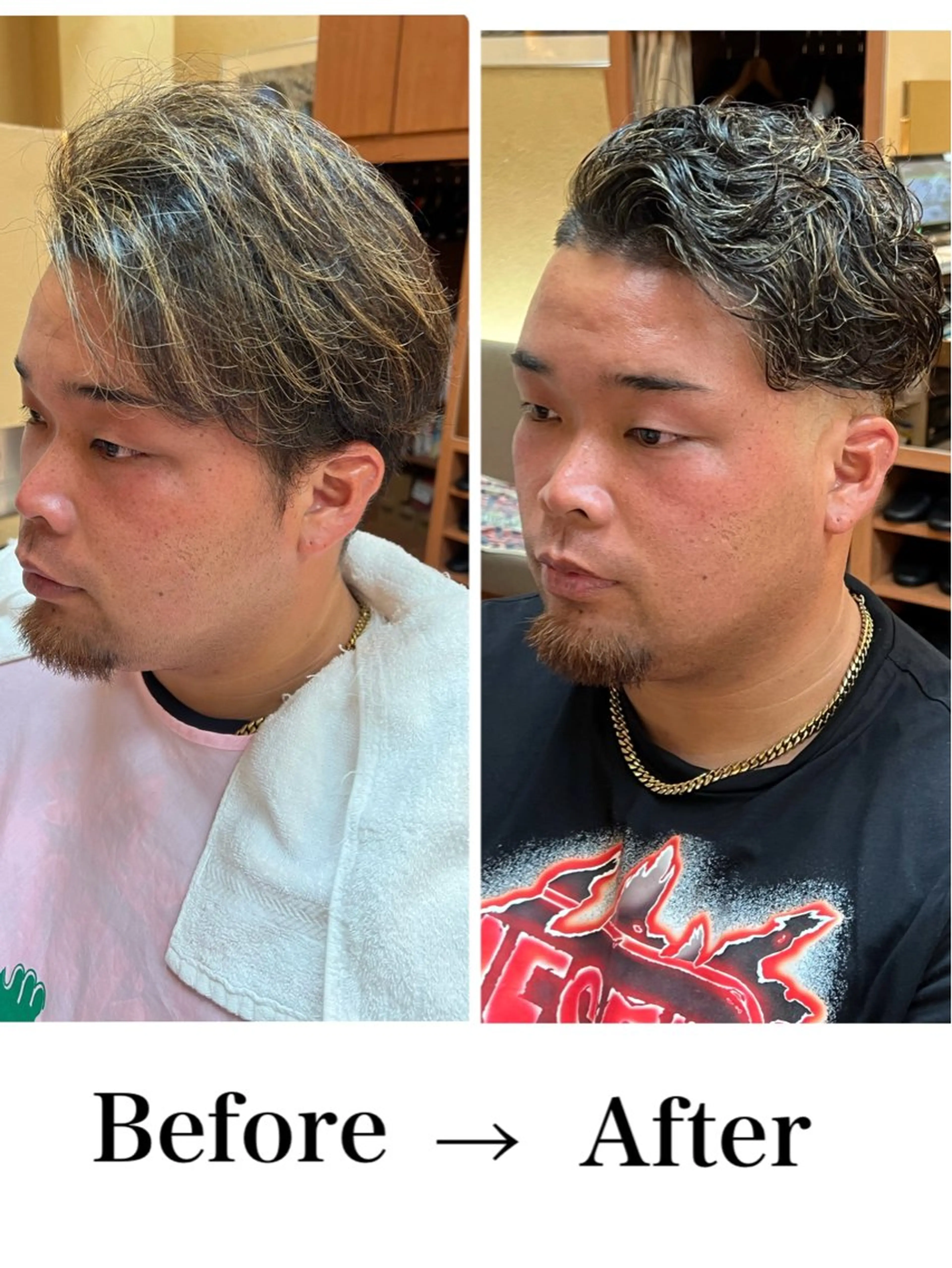 ショート カラー パーマ メンズ メンズハイライト メンズパーマ ハイライトカラー ハイライト 阿多 克昇のヘアスタイル