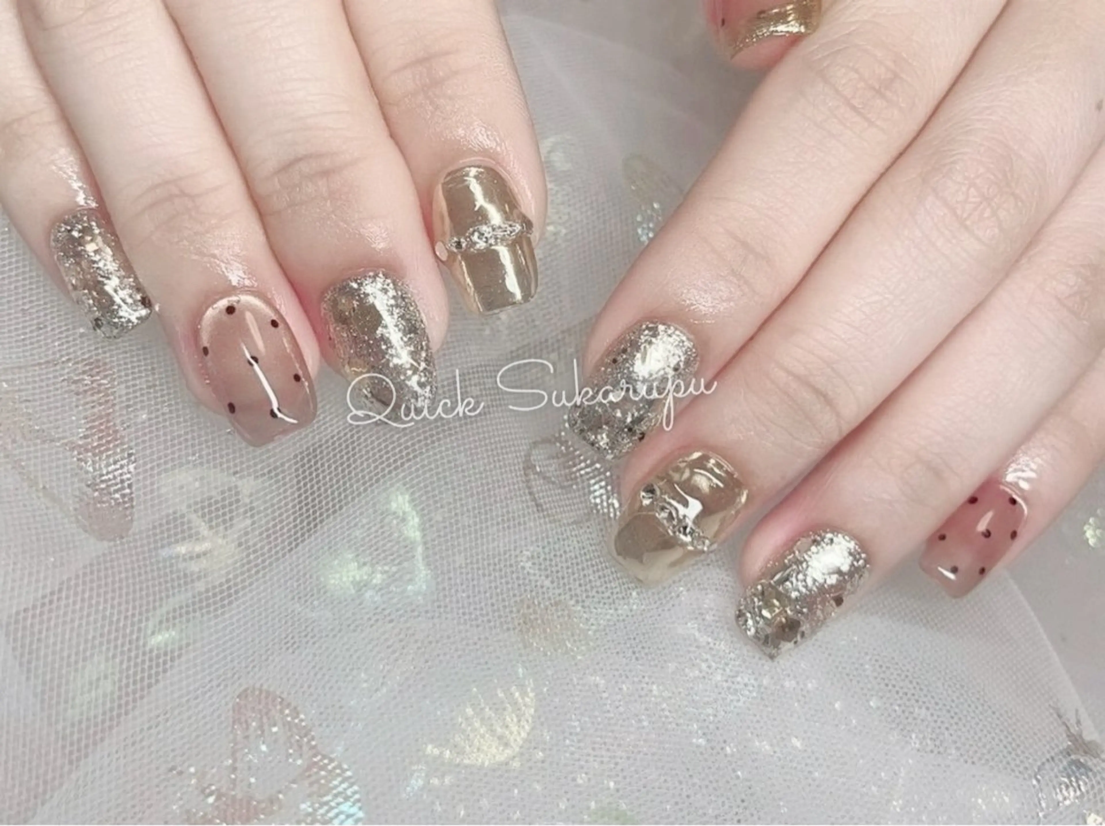 ミディアム Quick Sukarupuのネイルデザイン