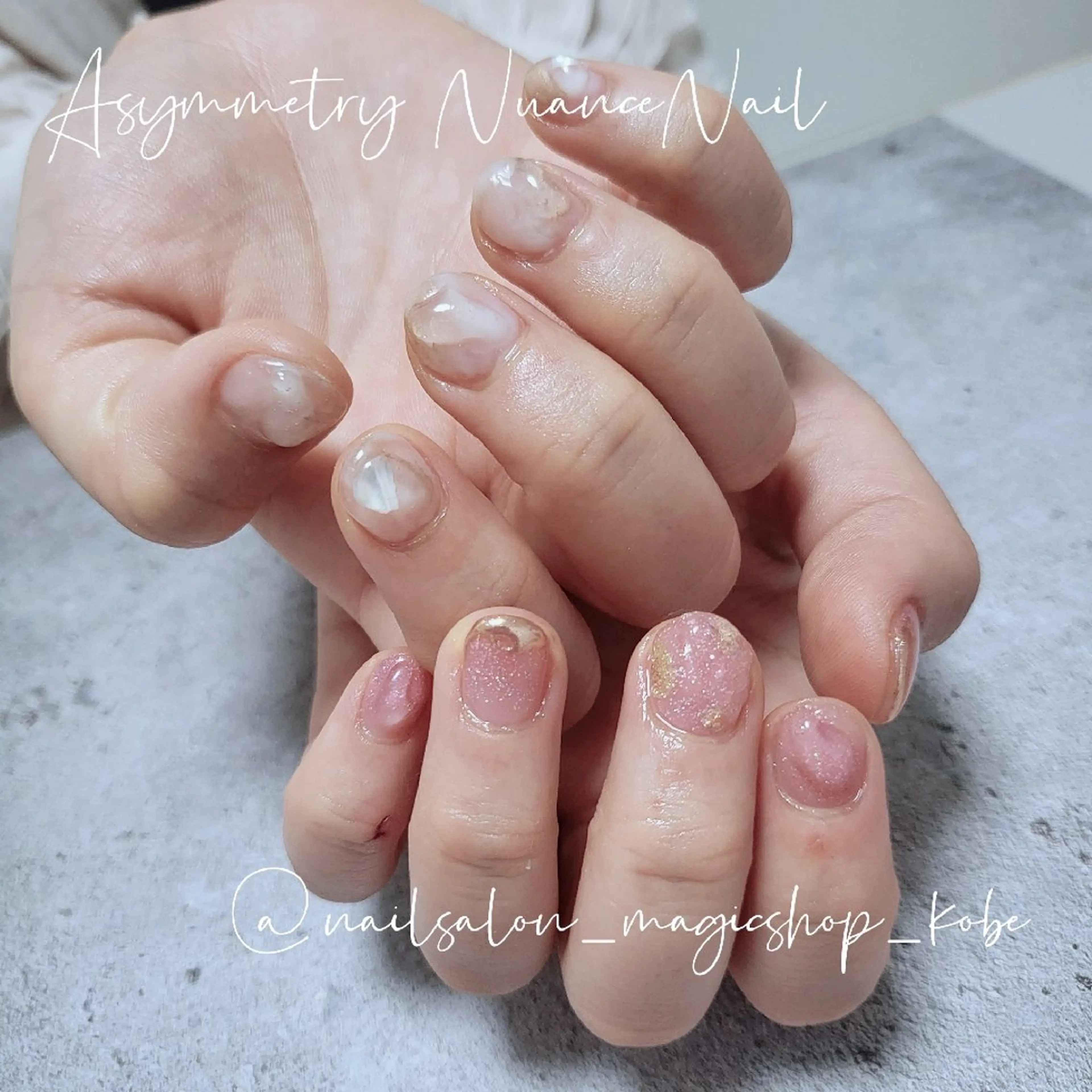 ネイル クリアネイル ジェルネイル ゴールド ミラーネイル ニュアンスネイル ハンドネイル Nailsalon MagicShopのネイルデザイン