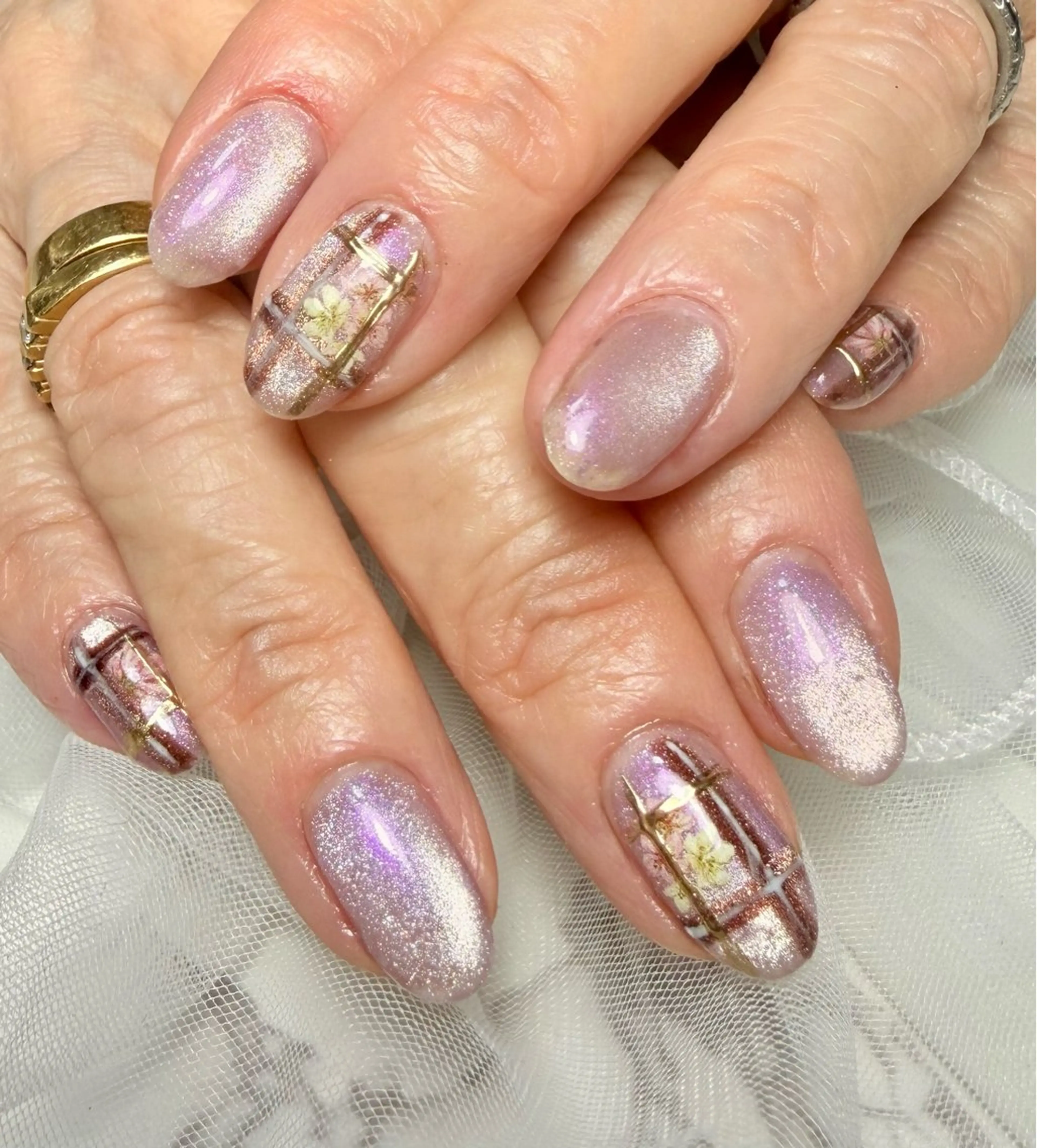 ネイル アートネイル チークネイル フラッシュネイル フラッシュマグ フレンチネイル M.N_ nailのネイルデザイン